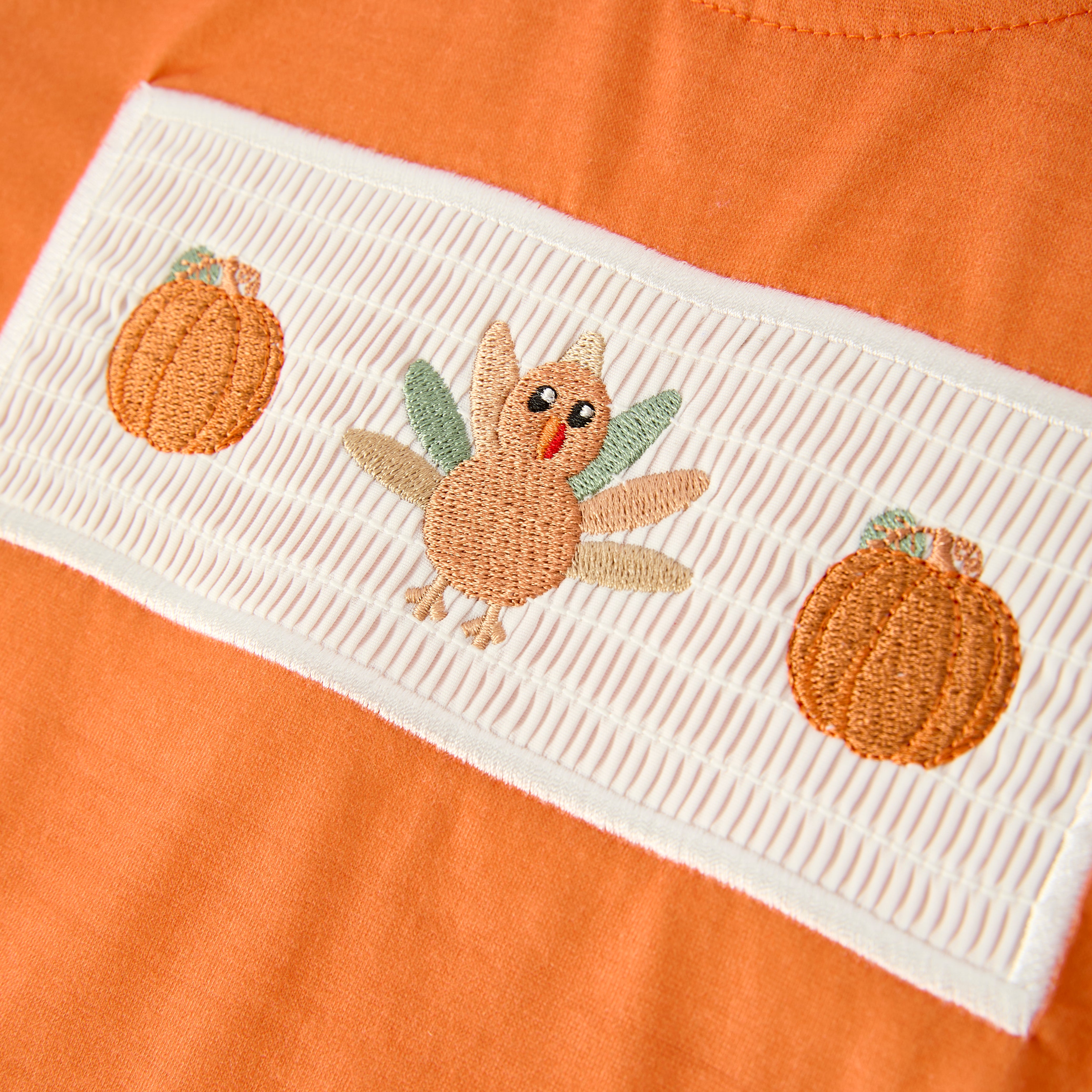 （In Stock）Boys Thanksgiving Turkey Embroidery Smocked Outfit Set