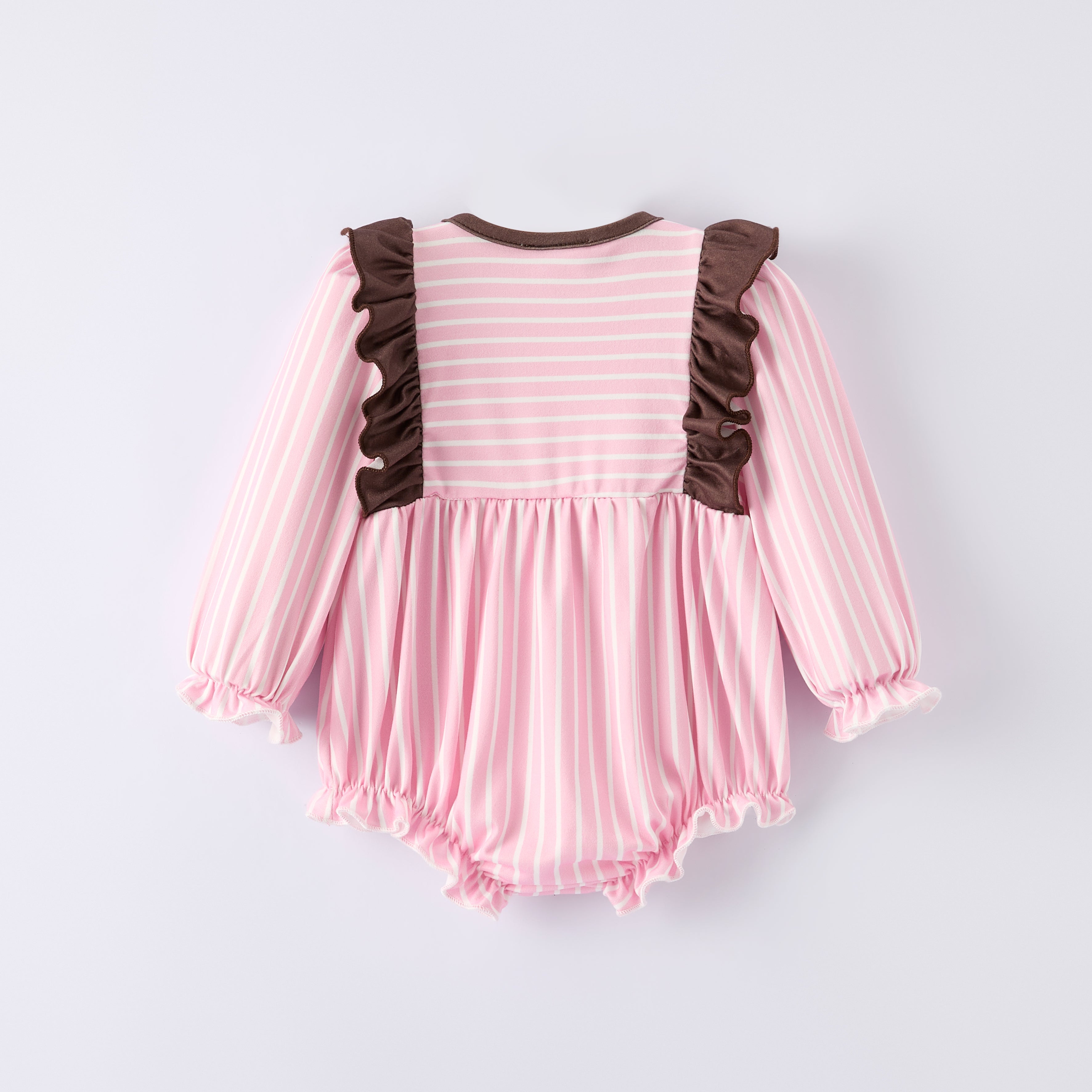 （In Stock）Toddler Girls Football GAME DAY Embroidery Smocked Romper