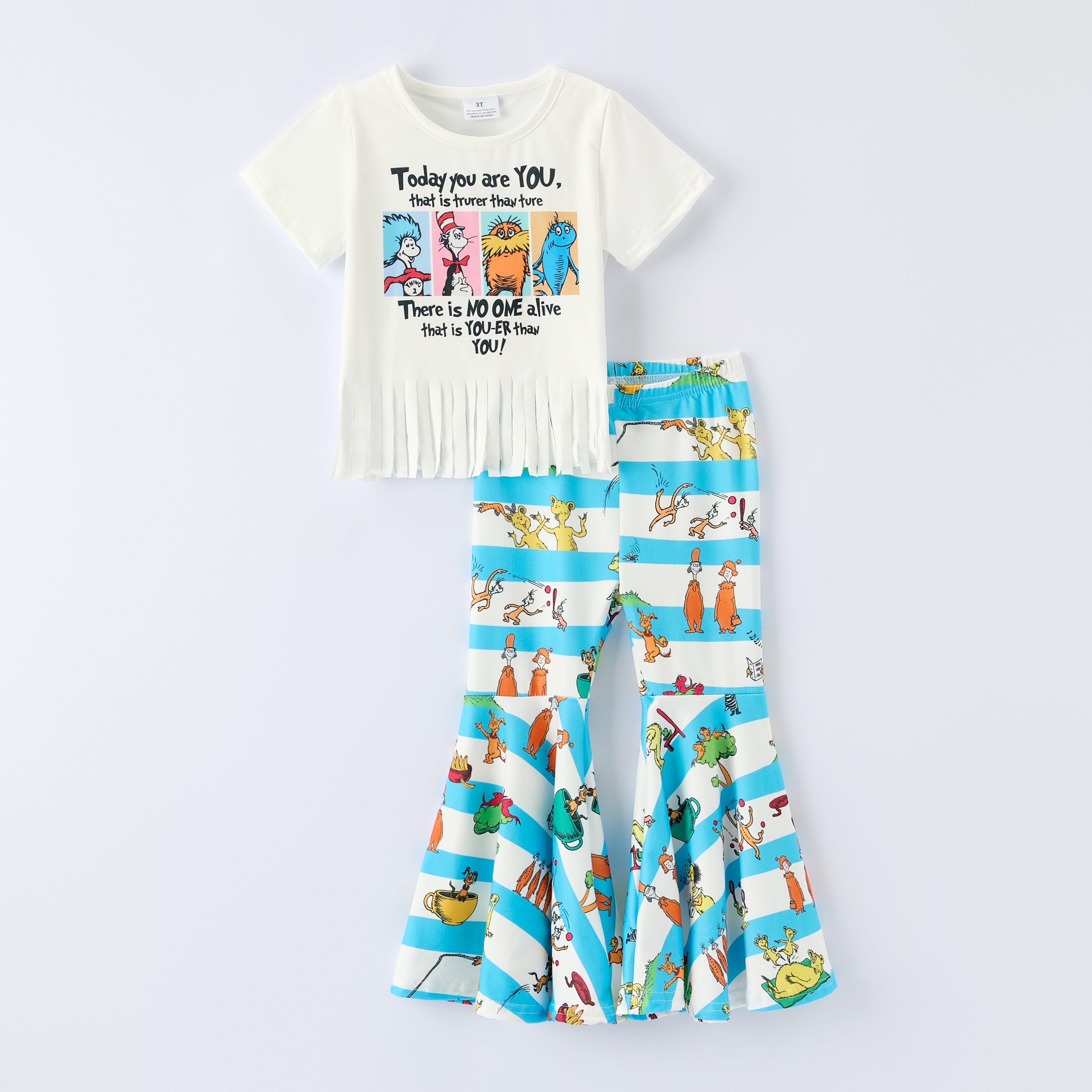 （In Stock）Girls DR SEUSS Print Outfit Set