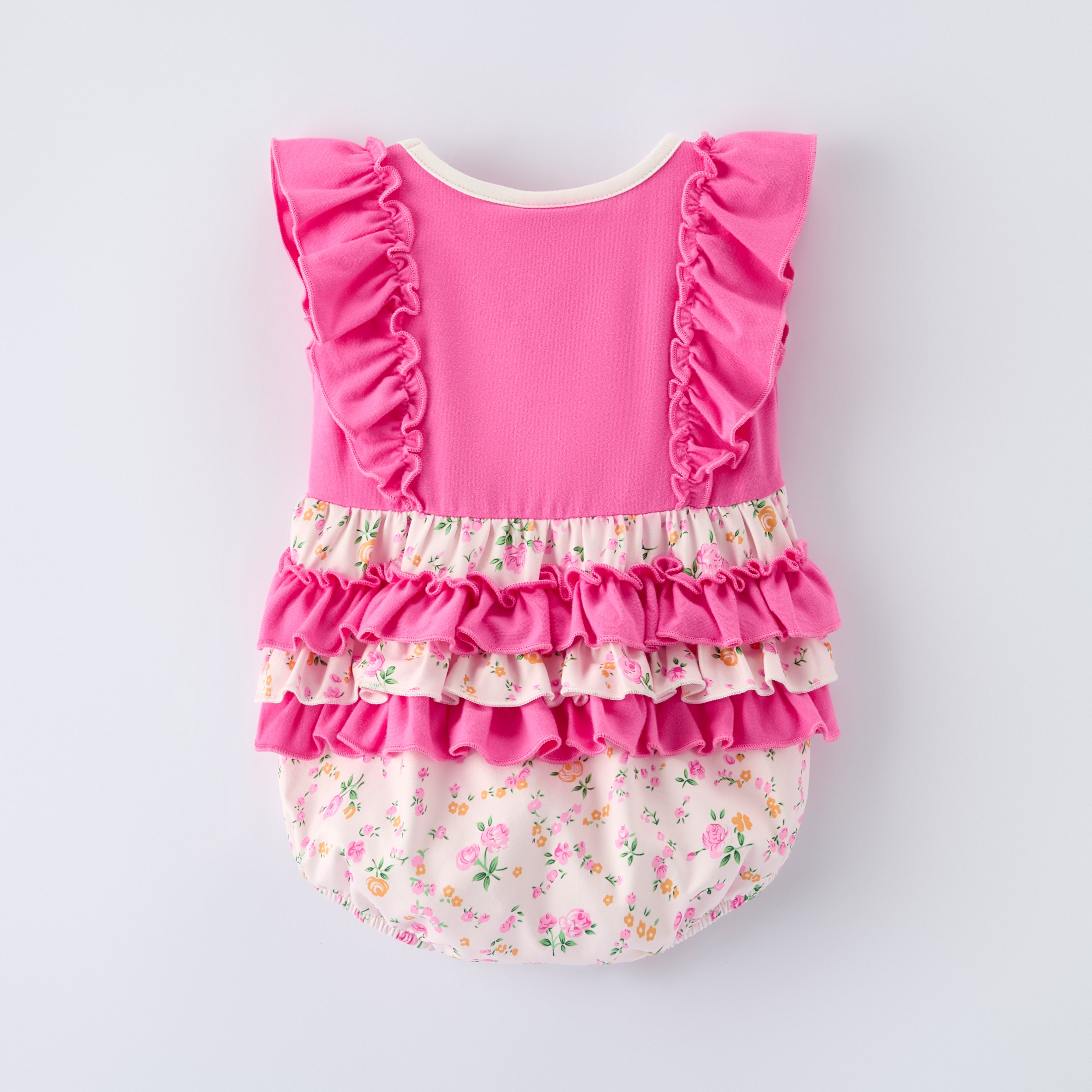（In Stock）Toddler Girls Easter Bunny Applique Ruffle Romper