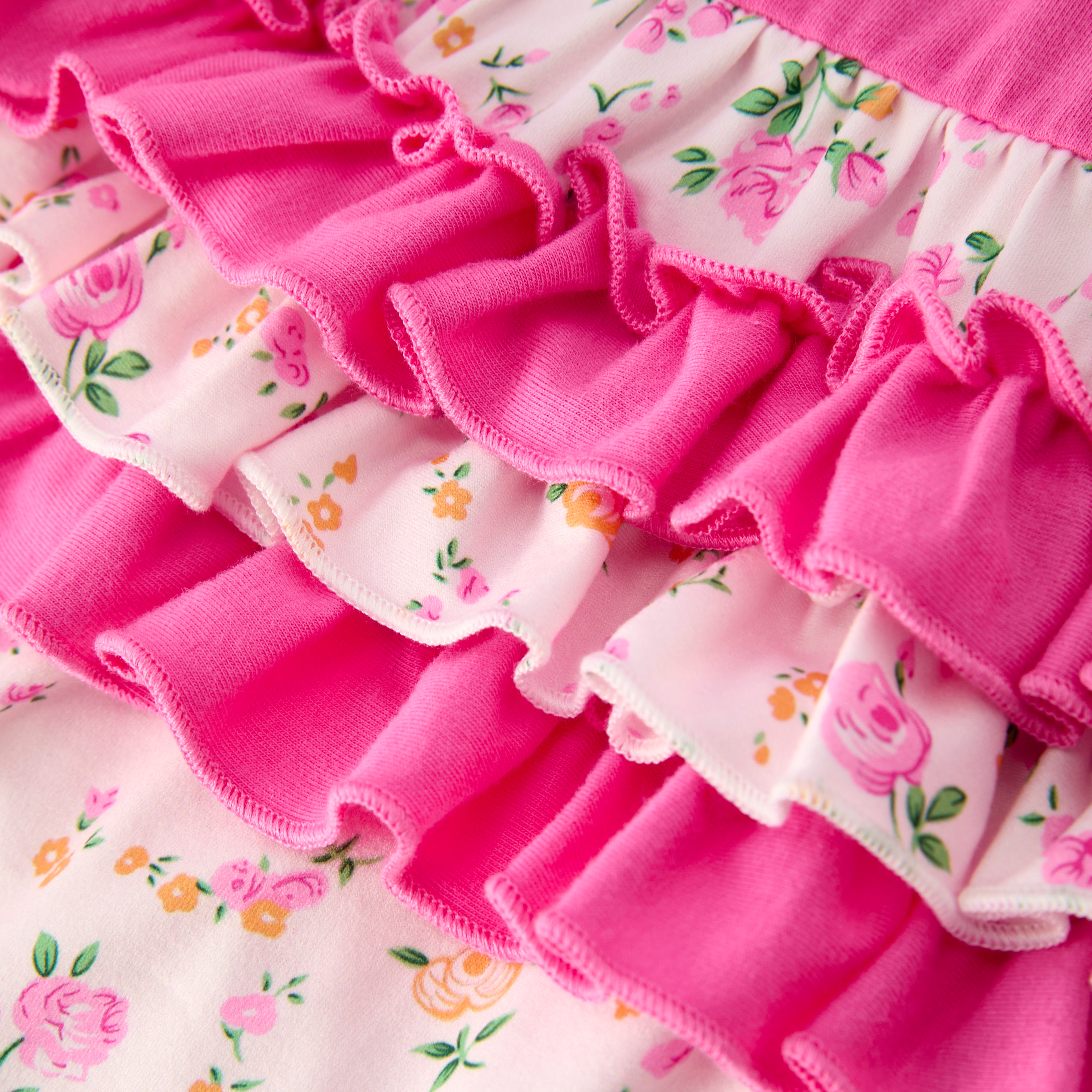 （In Stock）Toddler Girls Easter Bunny Applique Ruffle Romper