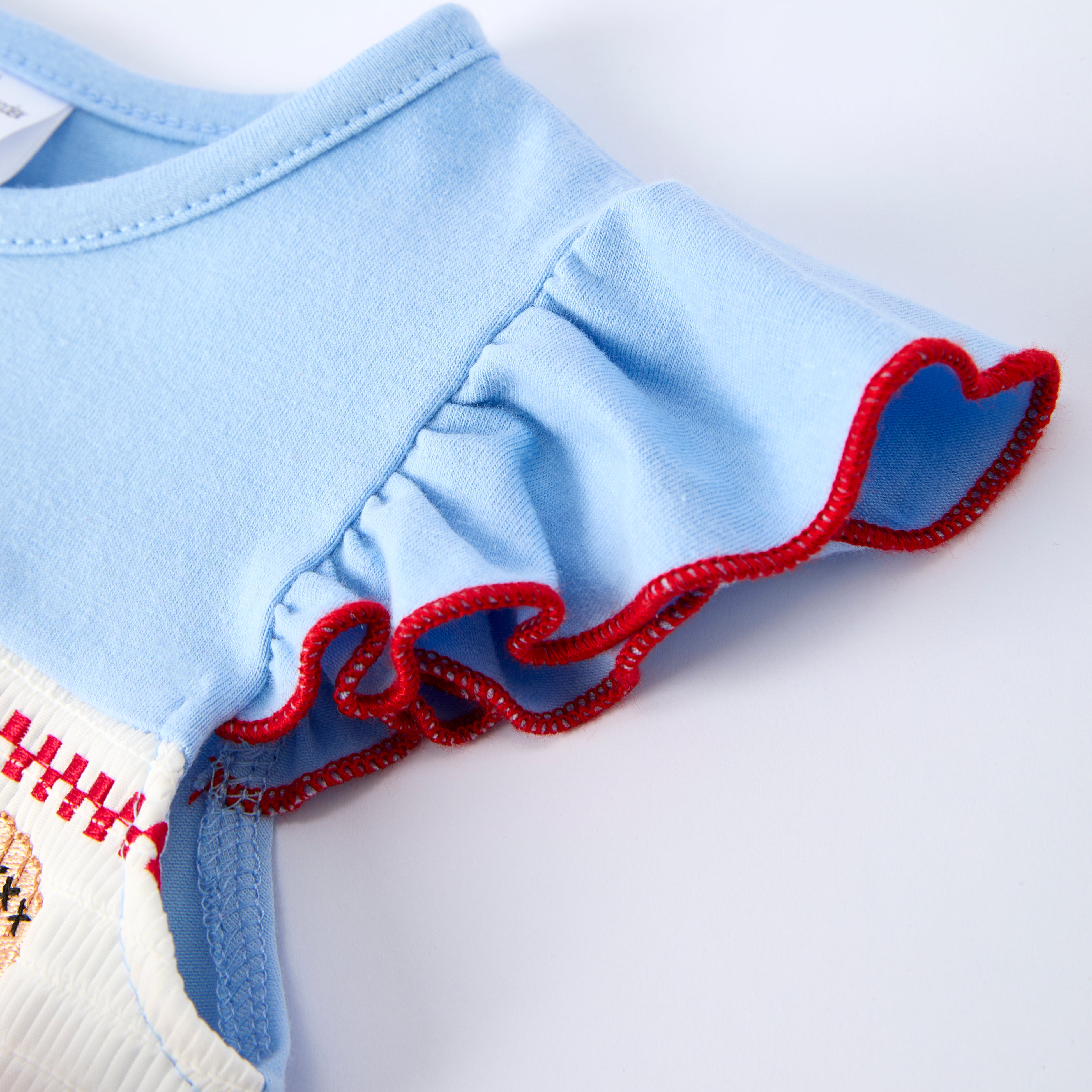 （In Stock）Toddler Girls Baseball Embroidery Smocked Romper