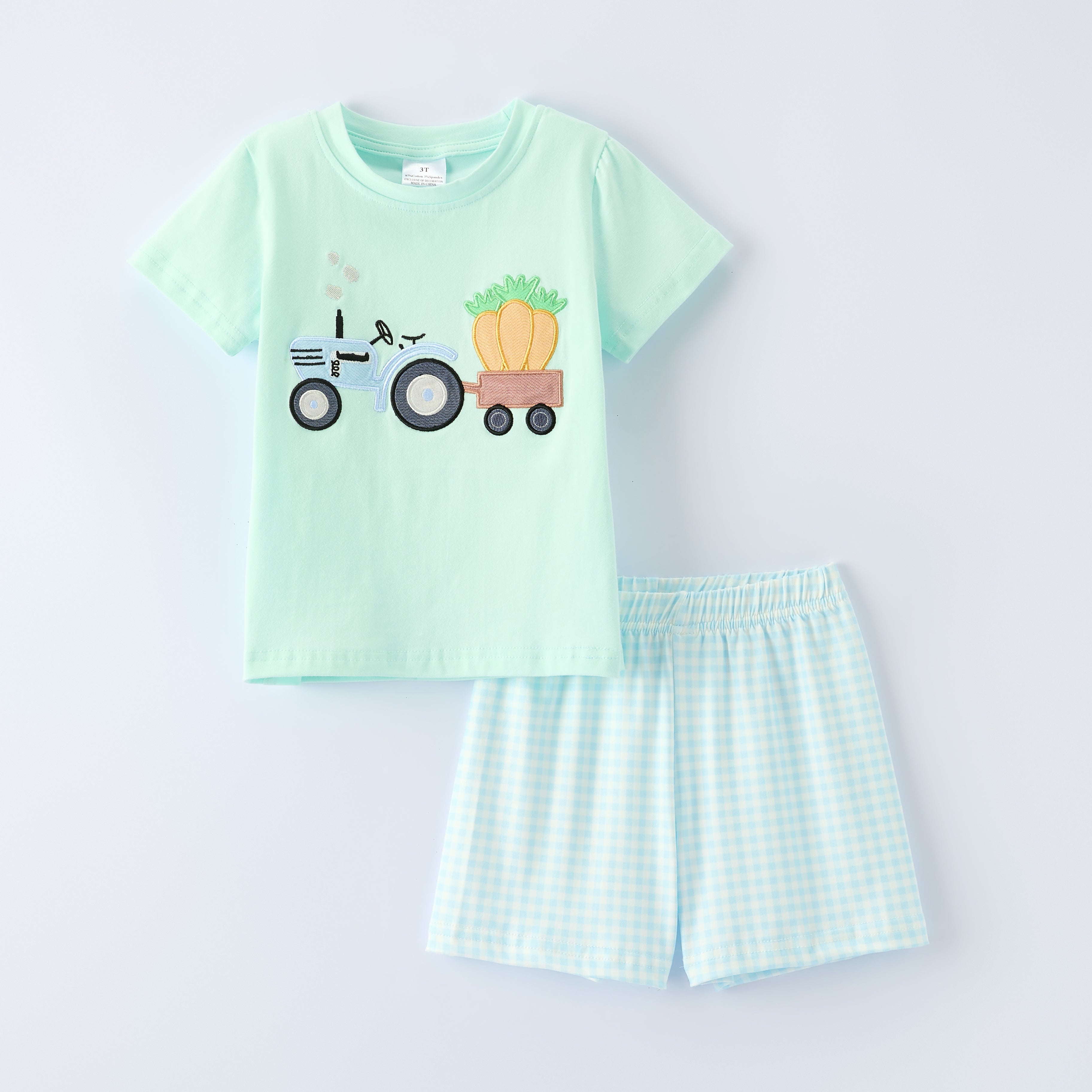 （In Stock）Boys Easter Applique Cotton Shorts Set