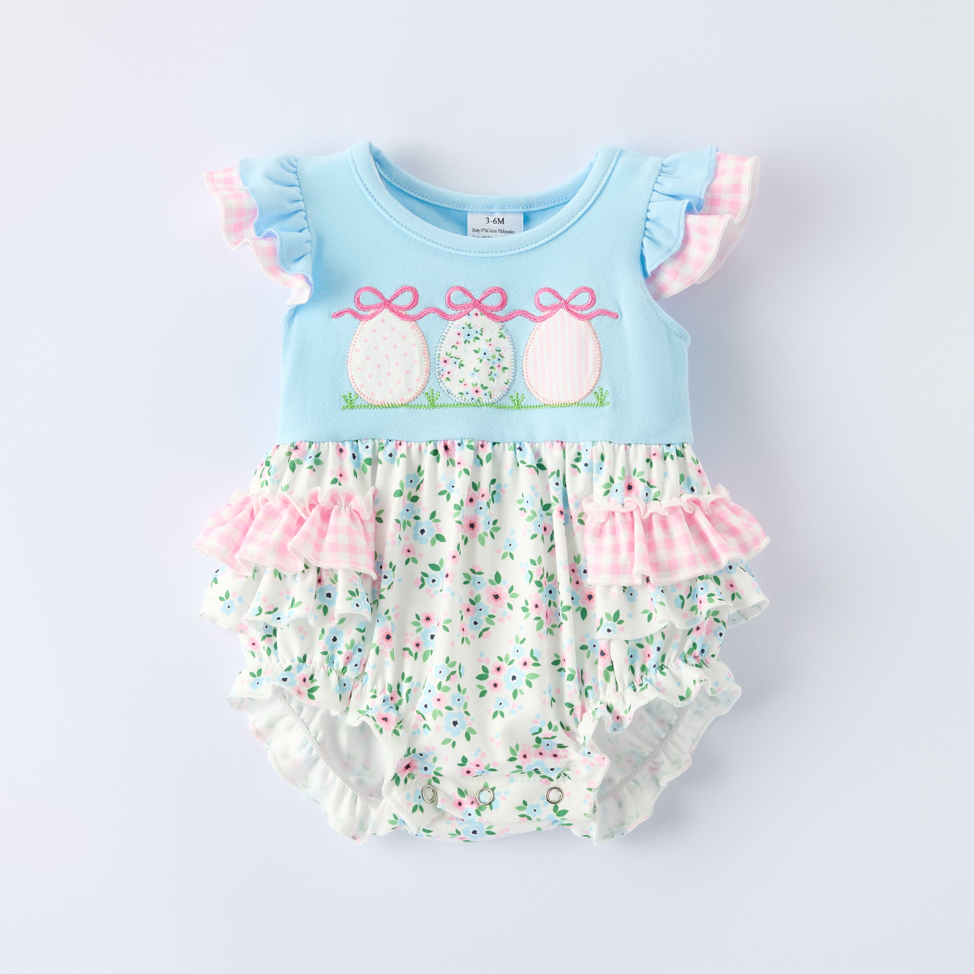 （In Stock）Toddler Girls Easter Applique Ruffle Romper
