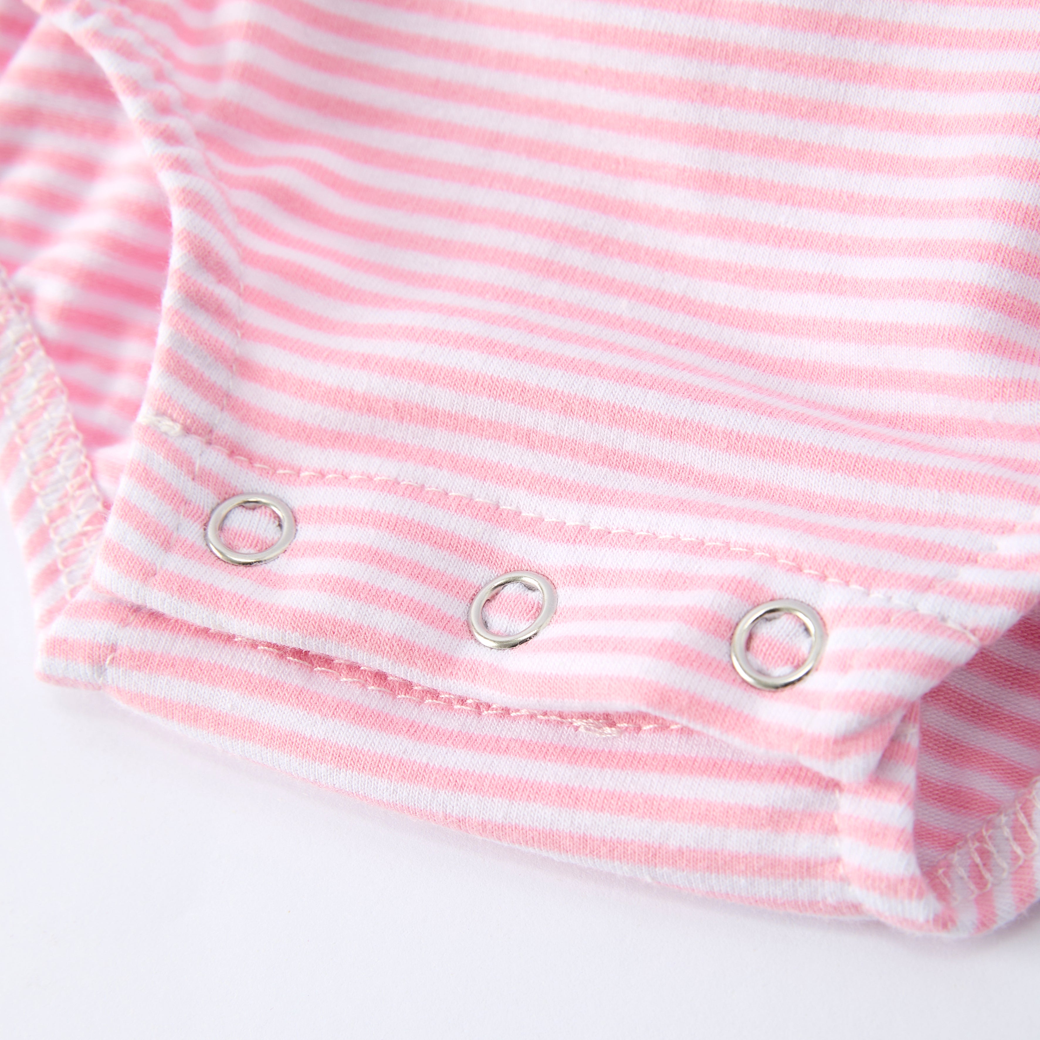 （In Stock）Toddler Girls Spring&Summer Strawberry Applique Cotton Romper