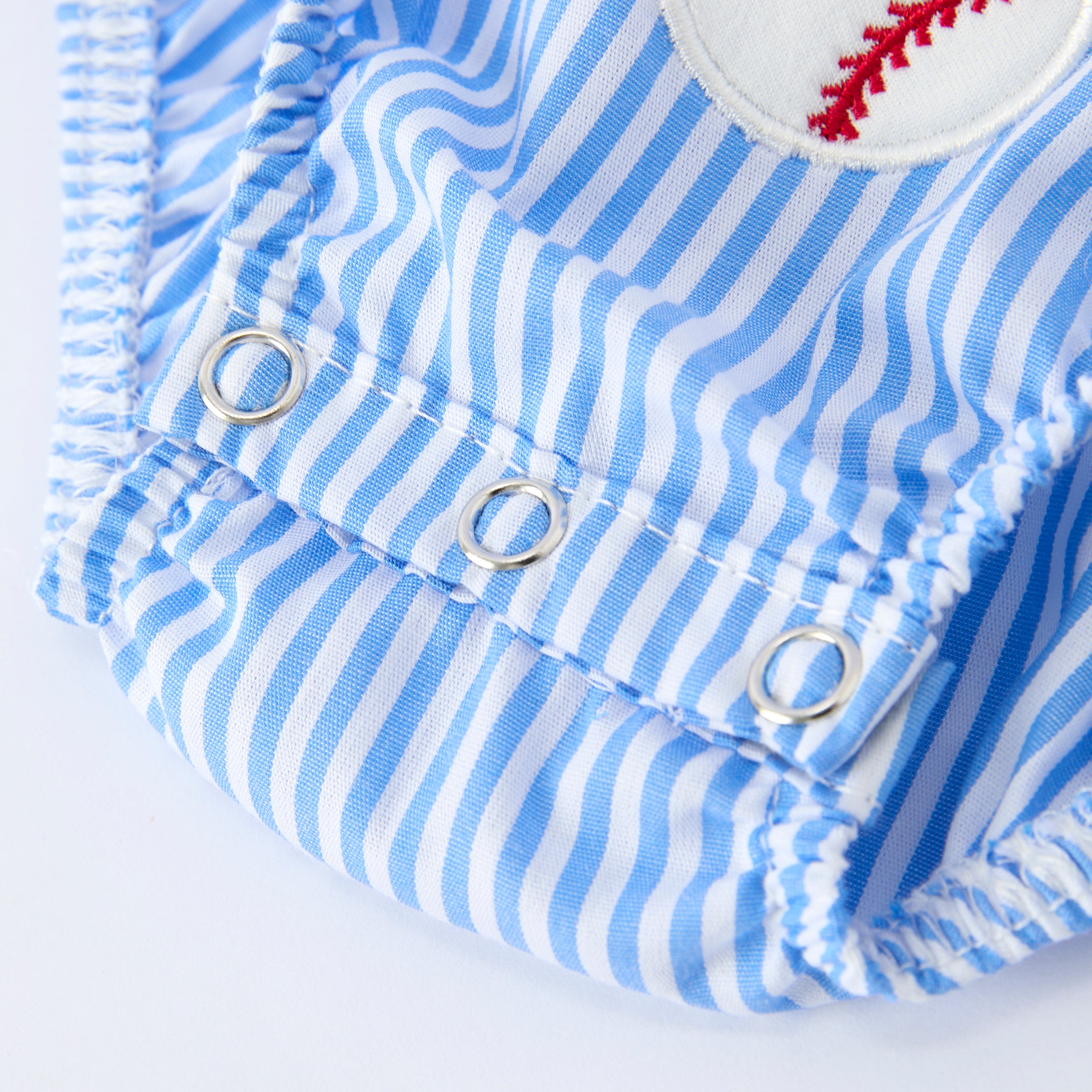 （In Stock）Siblings Spring&Summer Baseball Applique Cotton Dress&Romper