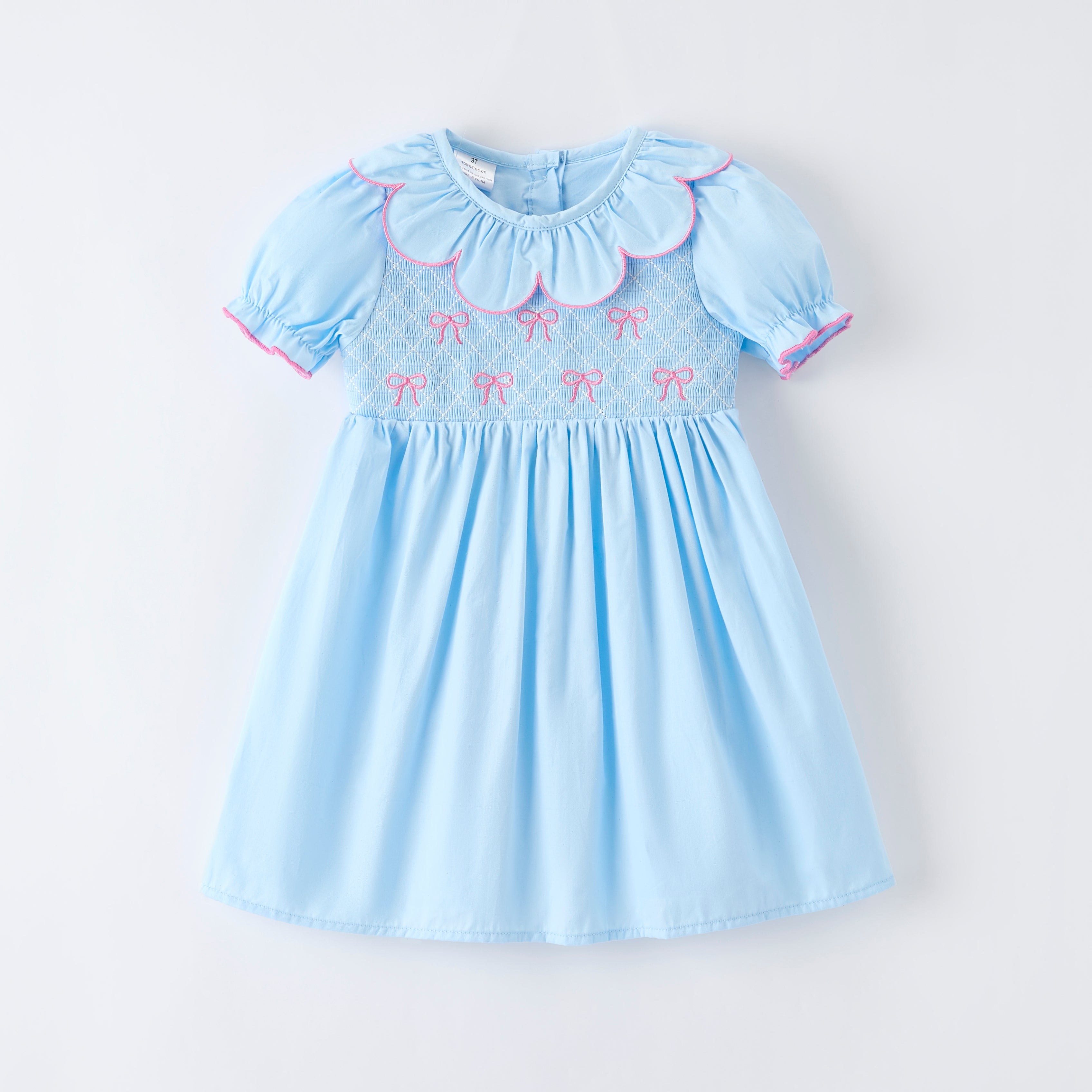 （In Stock）Sisters Valentine's Day Bow Embroidery Smocked Dress&Romper