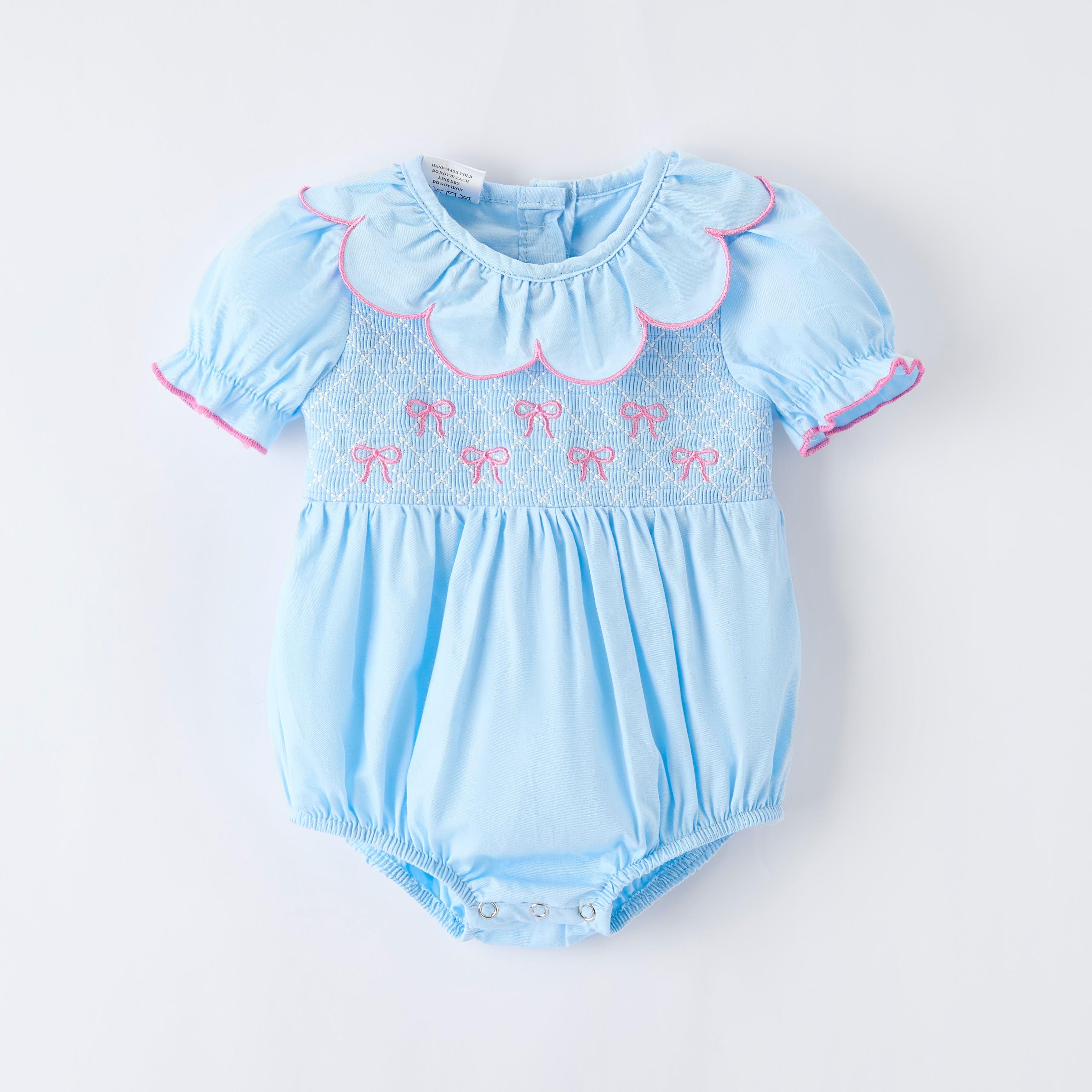 （In Stock）Sisters Valentine's Day Bow Embroidery Smocked Dress&Romper