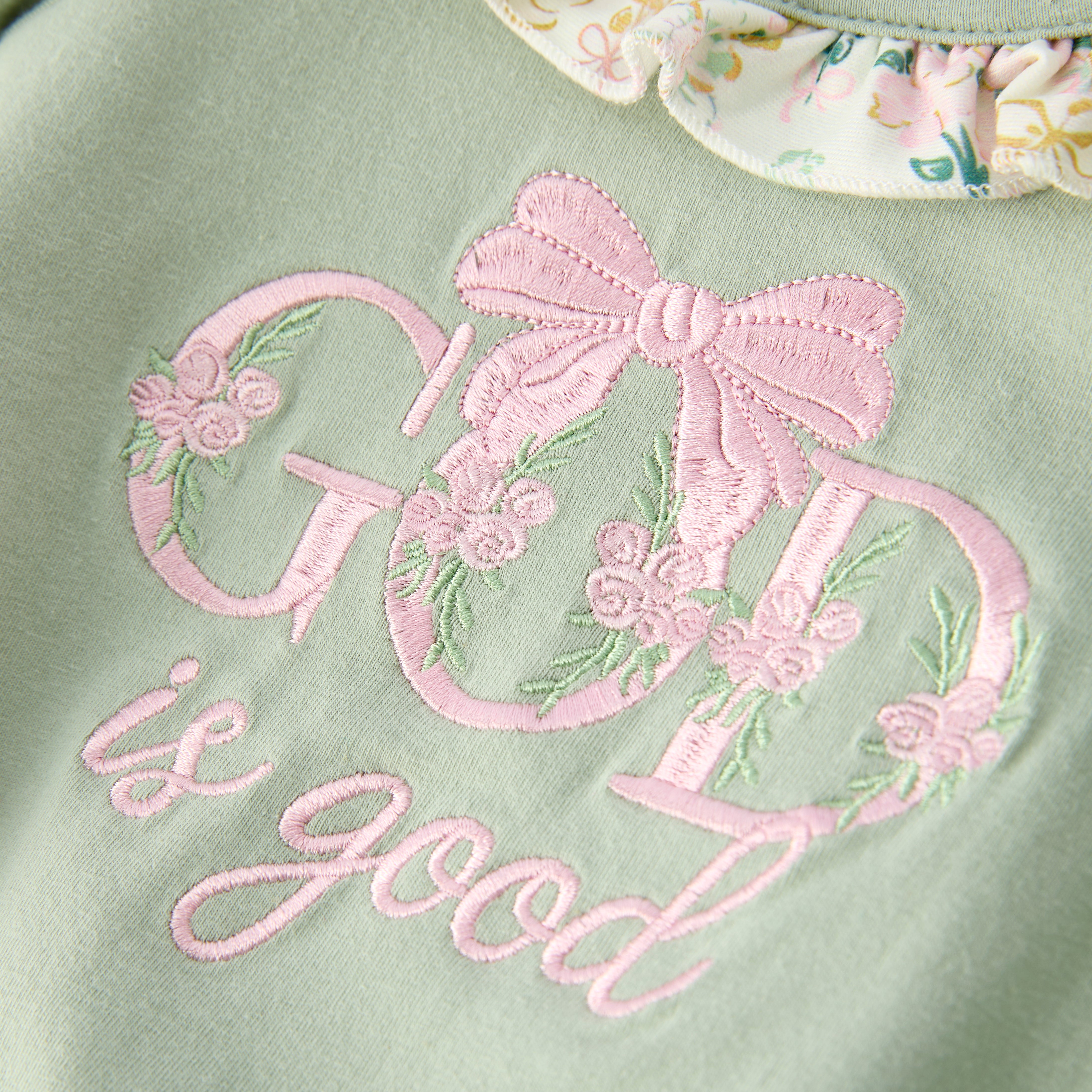 （In Stock）Sisters GOD IS GOOD Embroidery Shorts Set&Romper