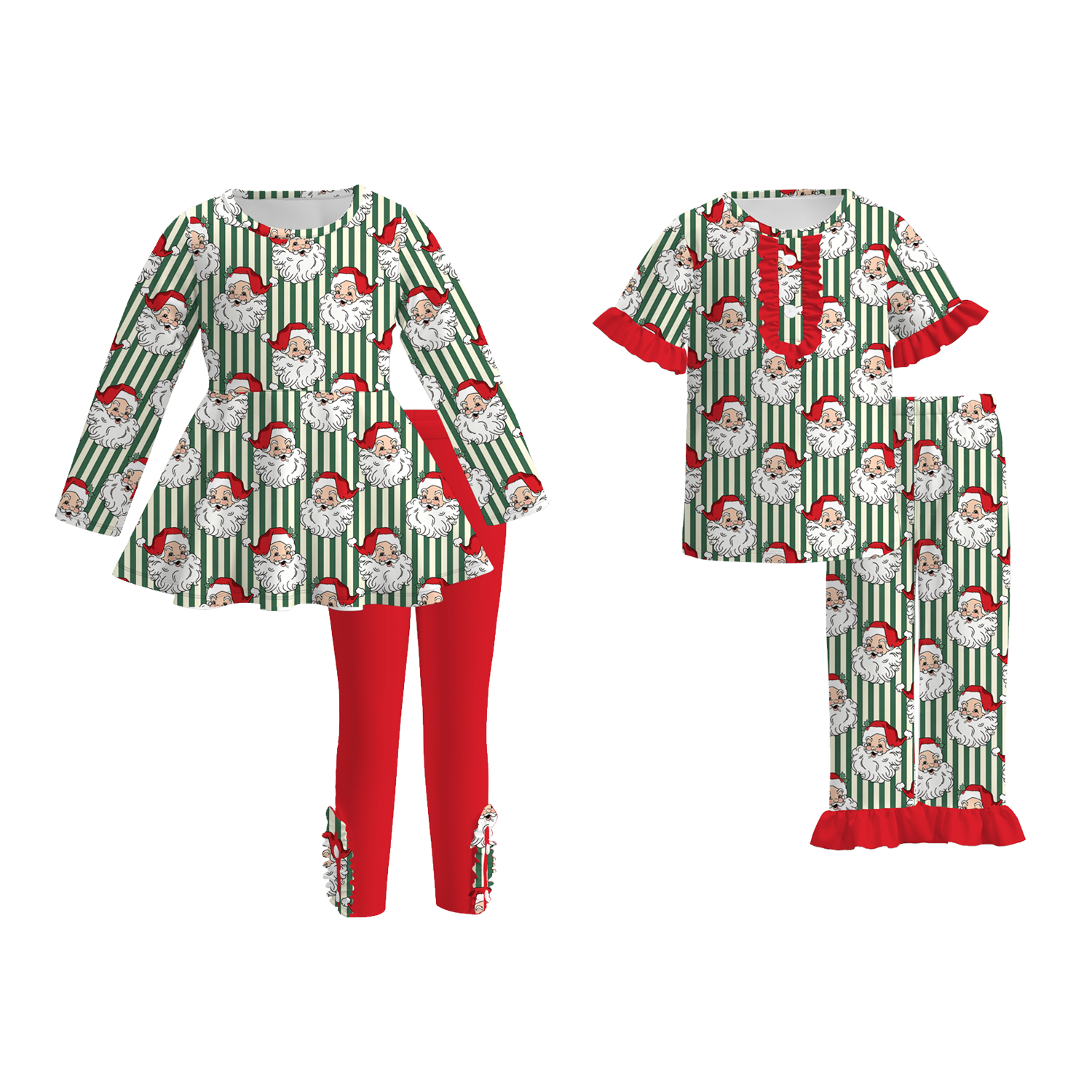 （Pre Order）Sisters Christmas Santa Claus Print Outfit Set&Pajamas