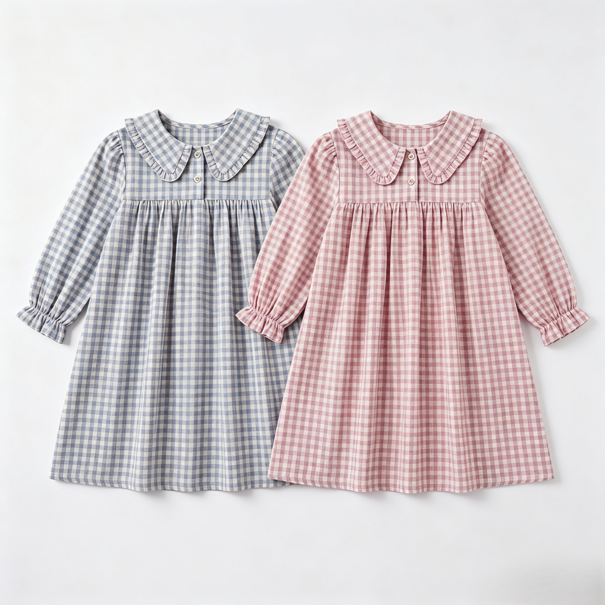 （Pre Order 2 Weeks）Girls Fall Long Sleeves Plaid Dress