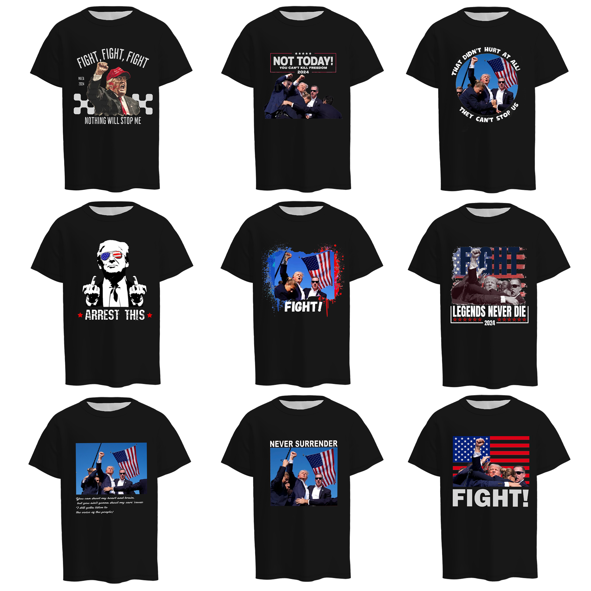 （Pre Order）Trump Rally Shooter Black T-shirt