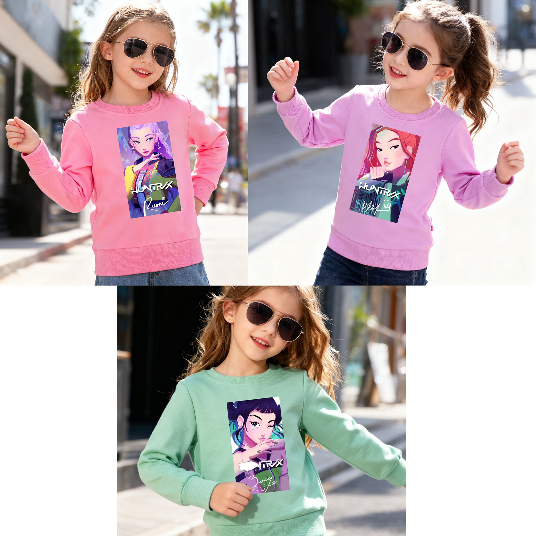 （Pre Order）Girls Spring&Summer Movie Character Print Cotton Sweatshirt