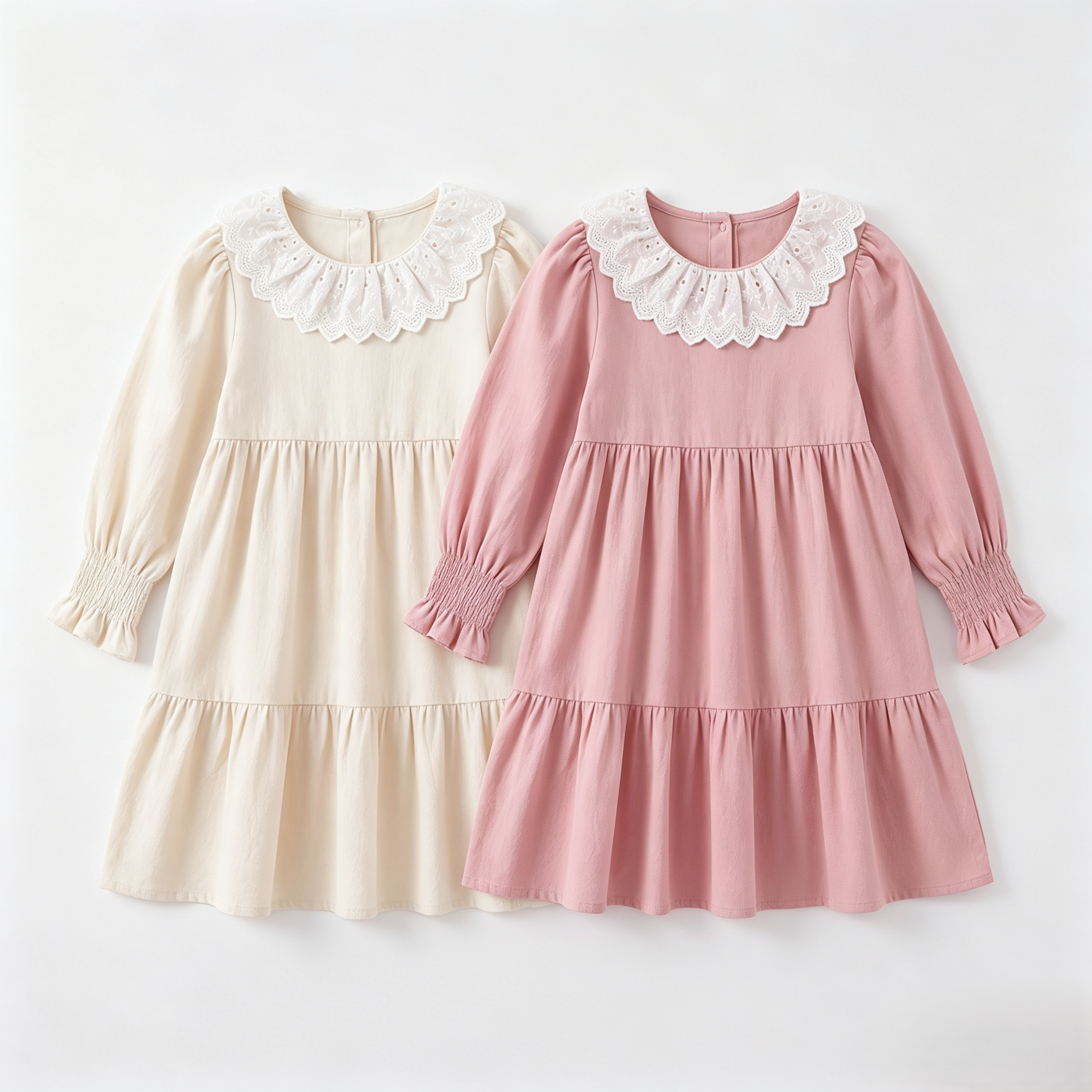 （Pre Order 2 Weeks）Girls Fall Long Sleeves Lace Ruffle Dress