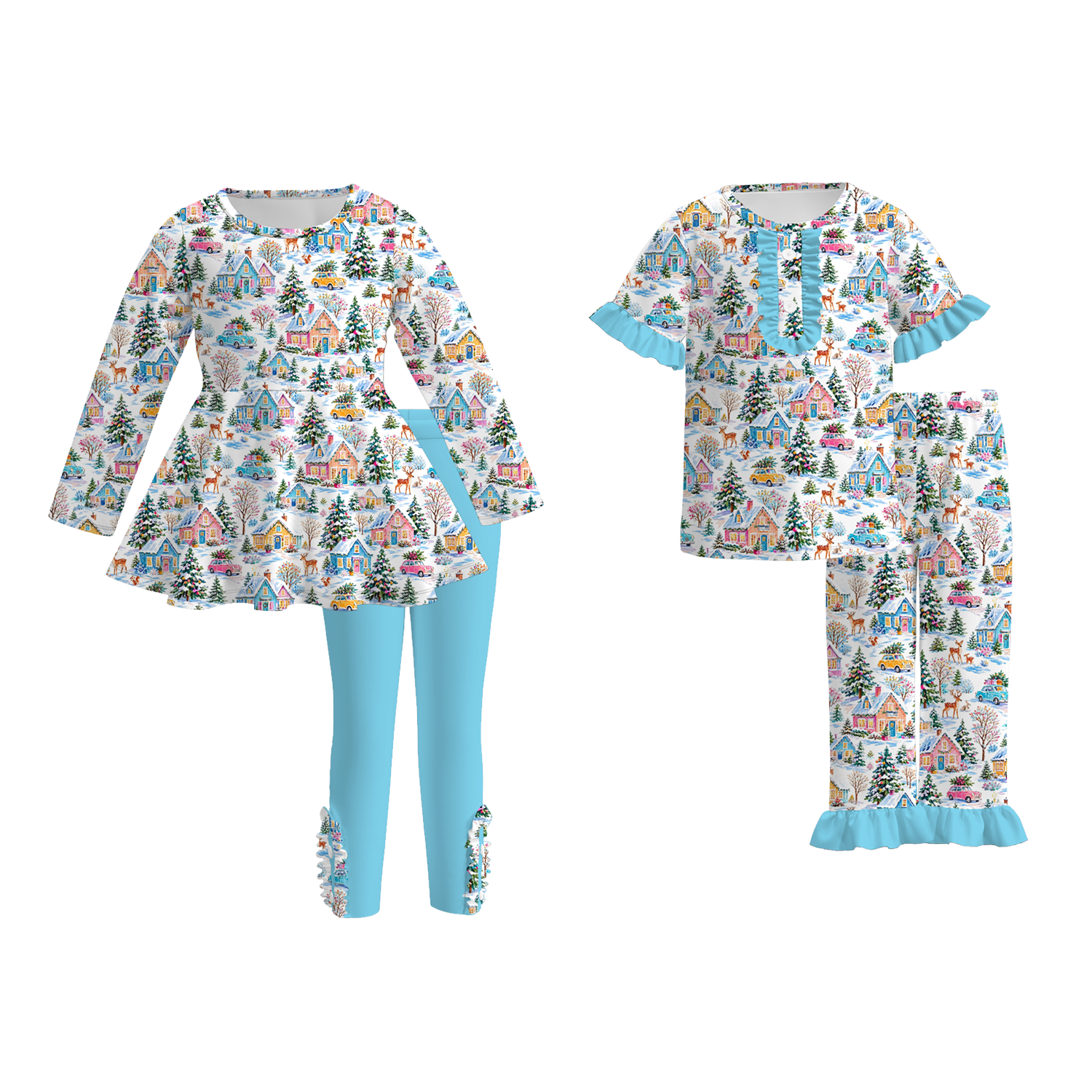 （Pre Order）Sisters Christmas Print Outfit Set&Pajamas
