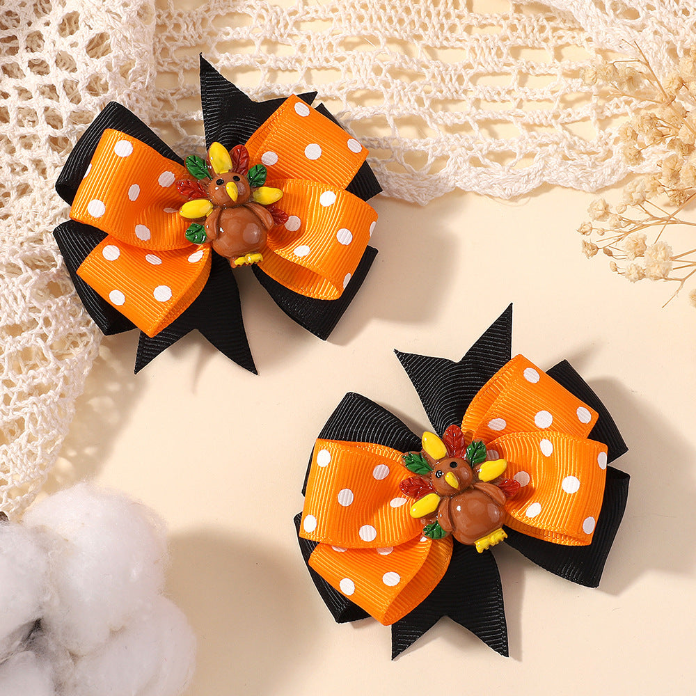 （Pre Order）Girls Thanksgiving Hair Clip-2 pcs a set