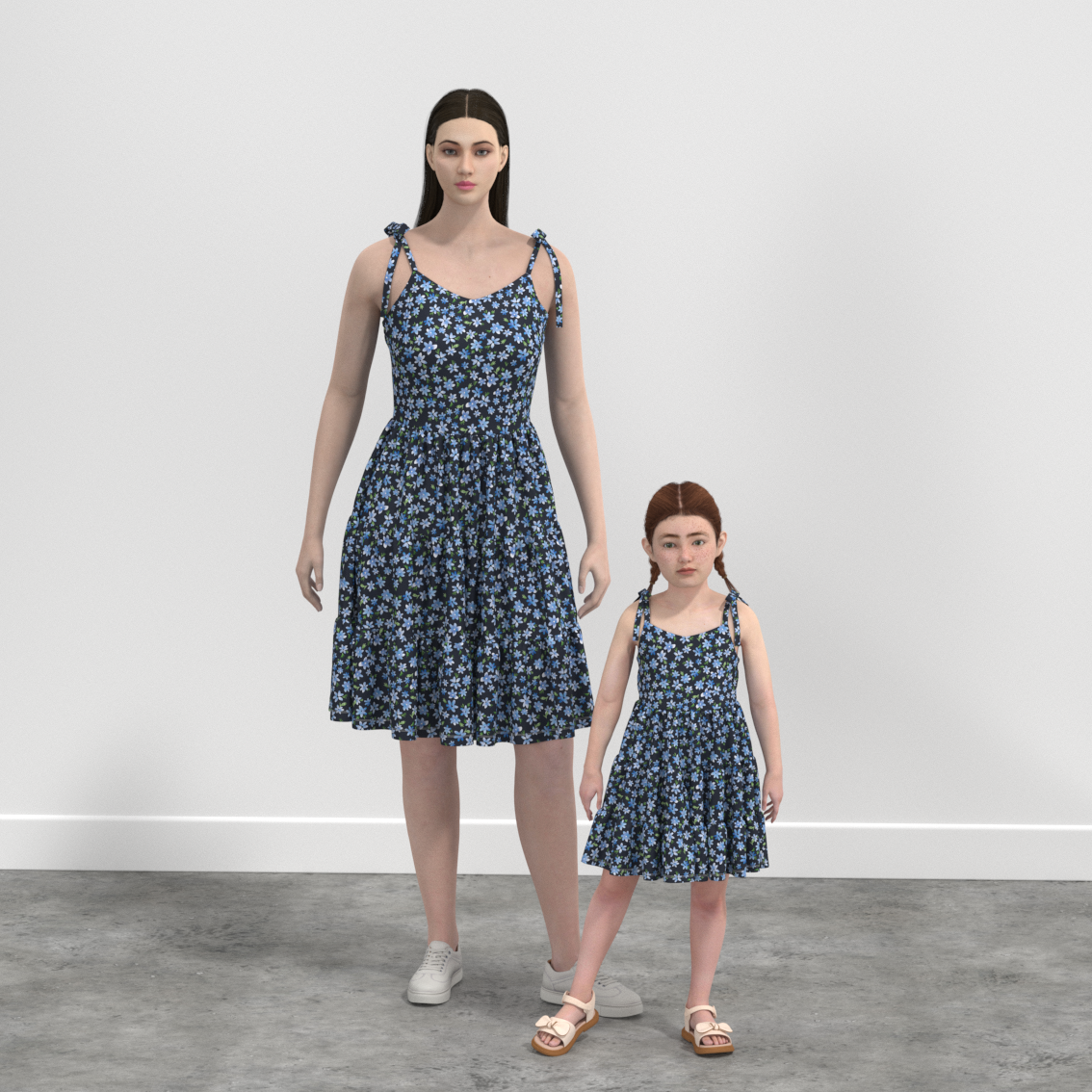 （Pre Order）Mommy and Me Spring＆Summer Floral Print Slip Dress