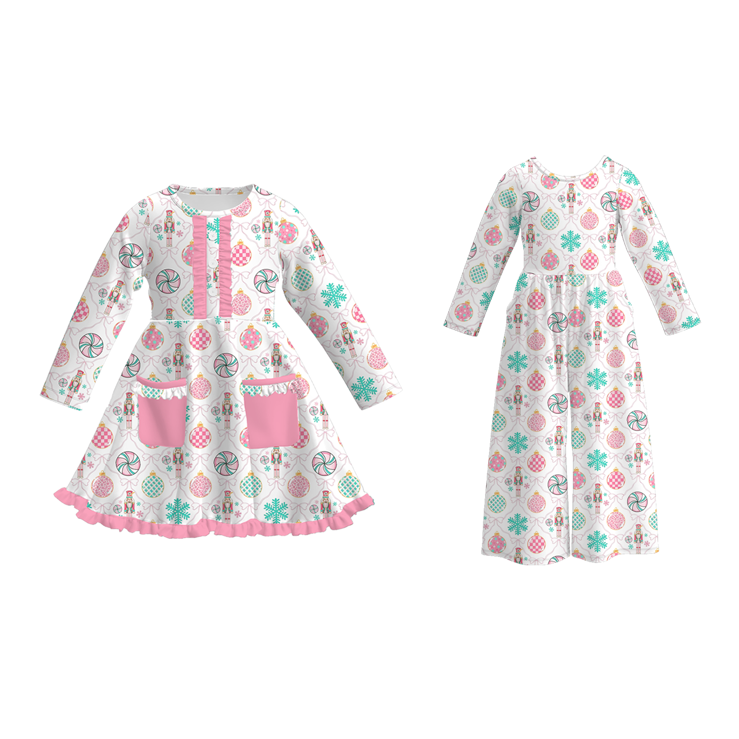 （Pre Order）Sisters Christmas Print Dress&Jumpsuit