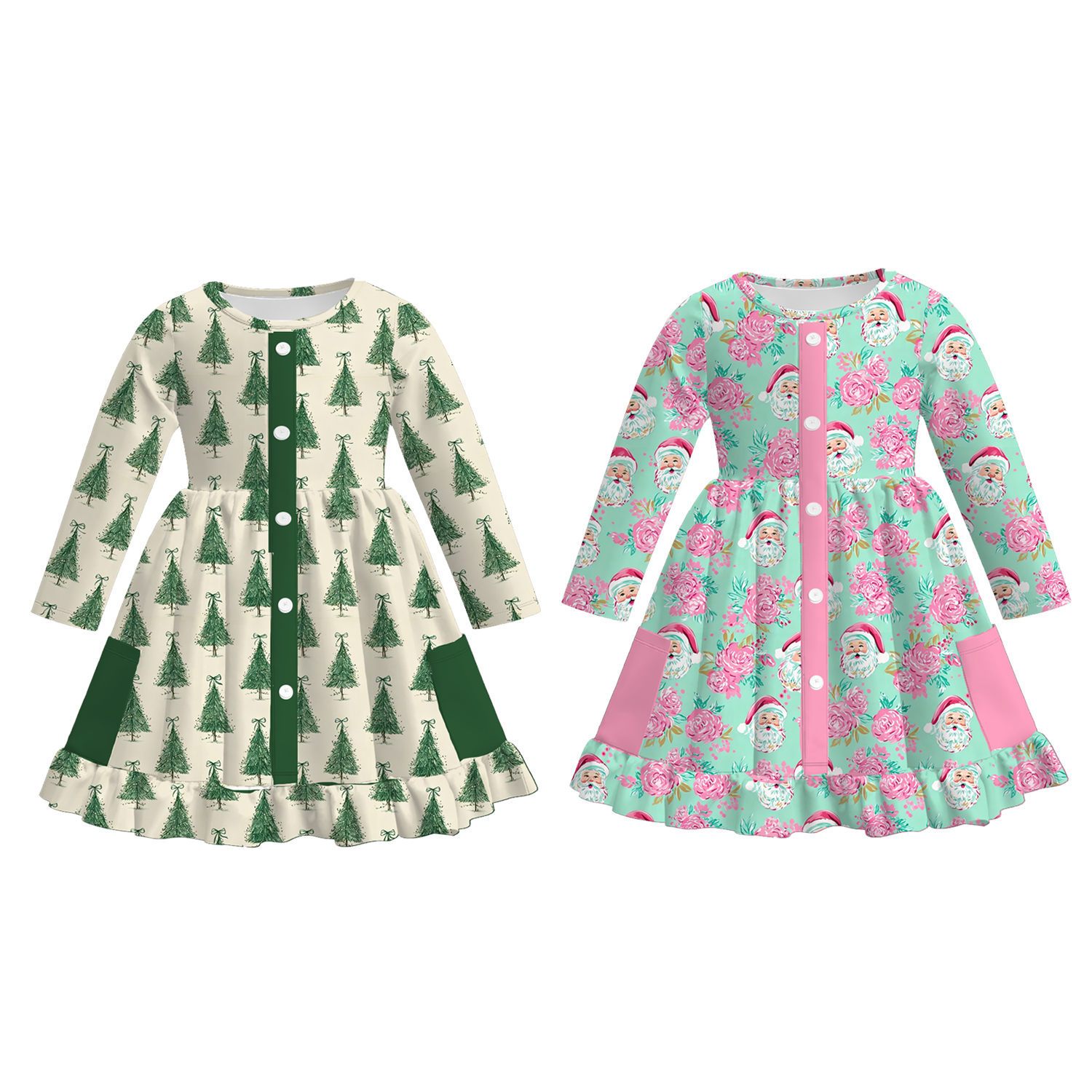 （Pre Order）Sisters Christmas Print Dress