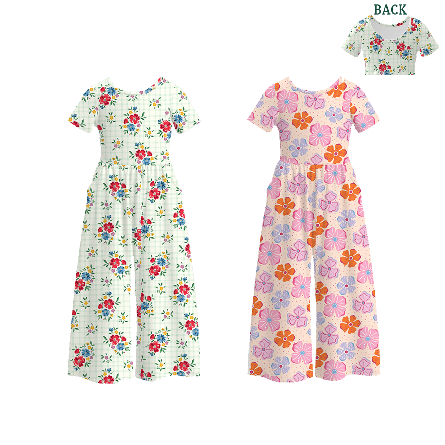 （Pre Order）Sisters Fall Floral Print Jumpsuit