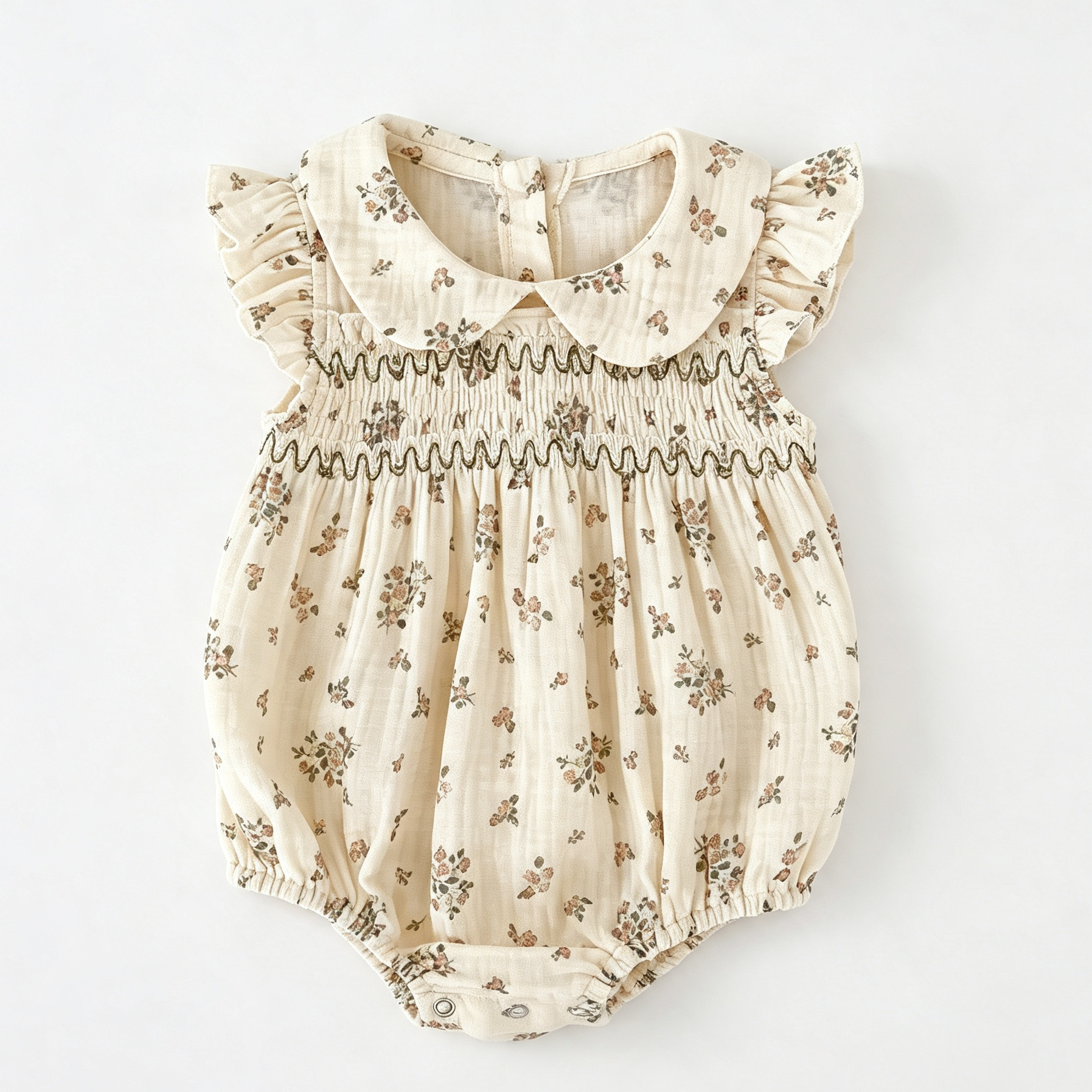 （Pre Order 2 Weeks）Toddler Girls Floral Print Smocked Romper