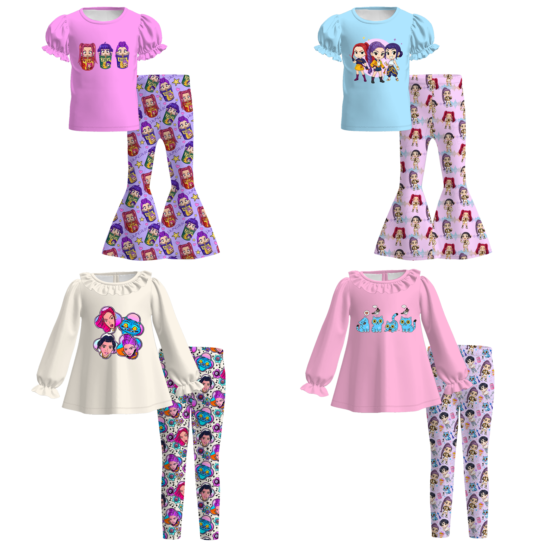 （Pre Order）Girls Movie Character Print Outfit Set