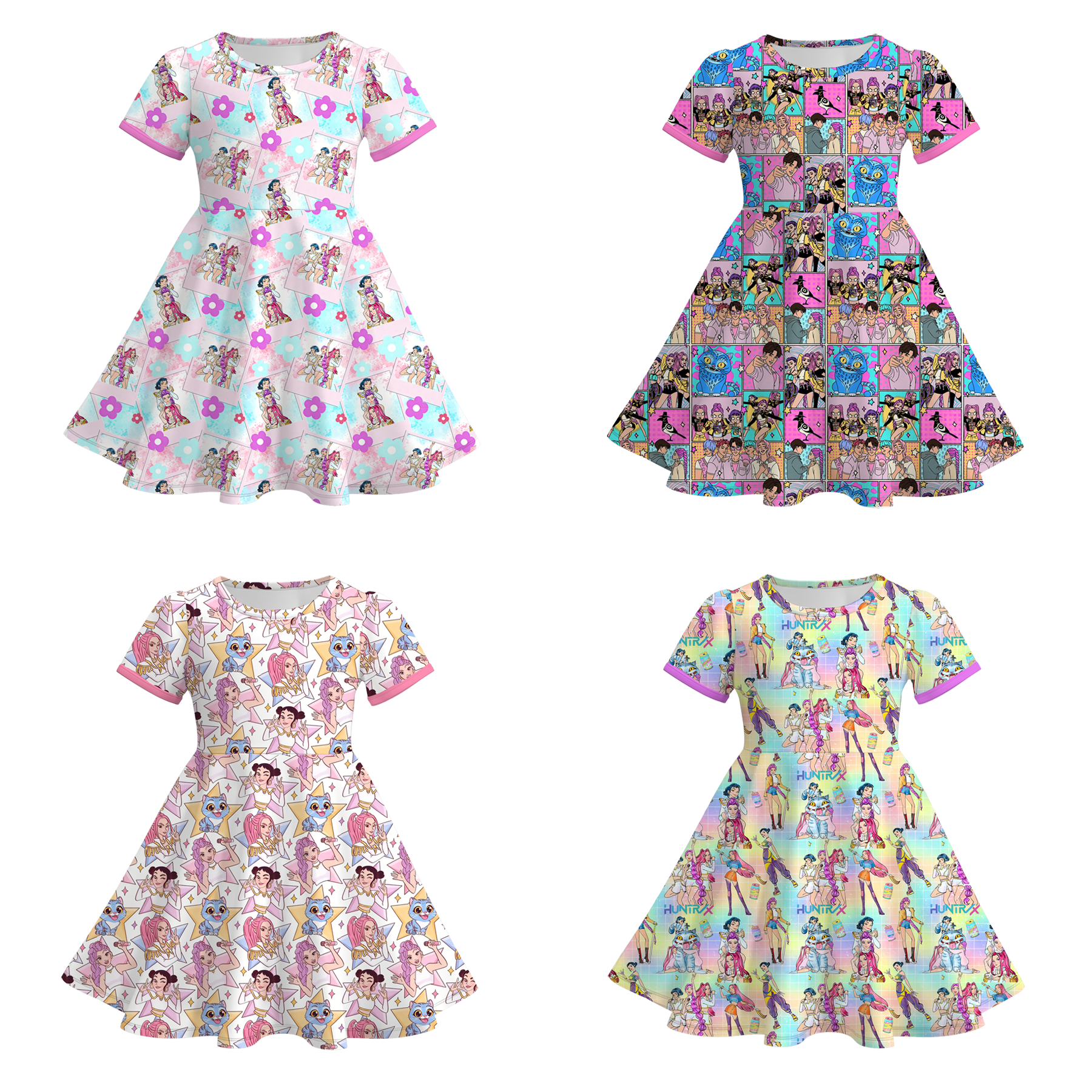 （Pre Order）Girls Spring&Summer Movie Character Print Dress