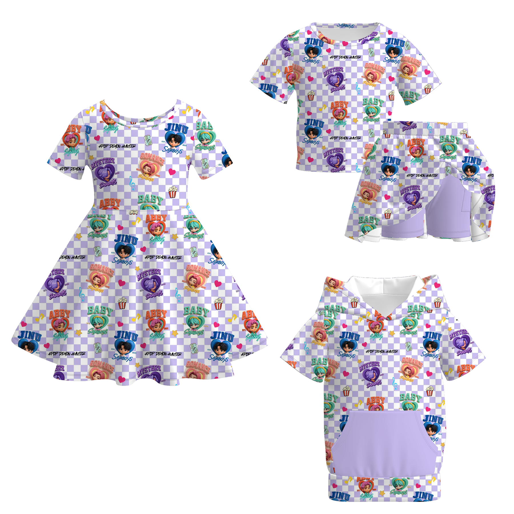 （Pre Order）Girls Movie Character Print Dress,Set&Top