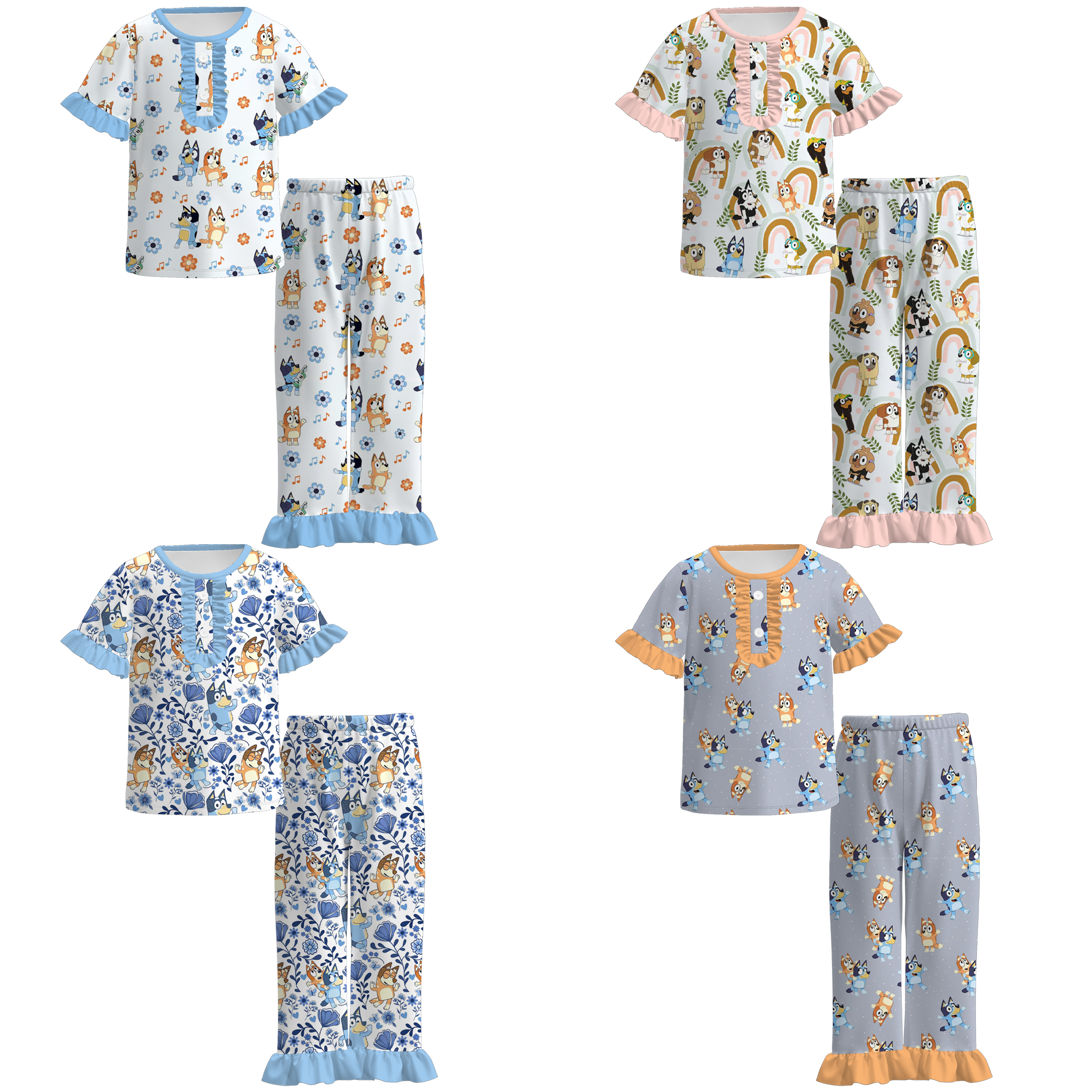 （Pre Order）Girls Fall&Winter Cartoon Print Pajamas