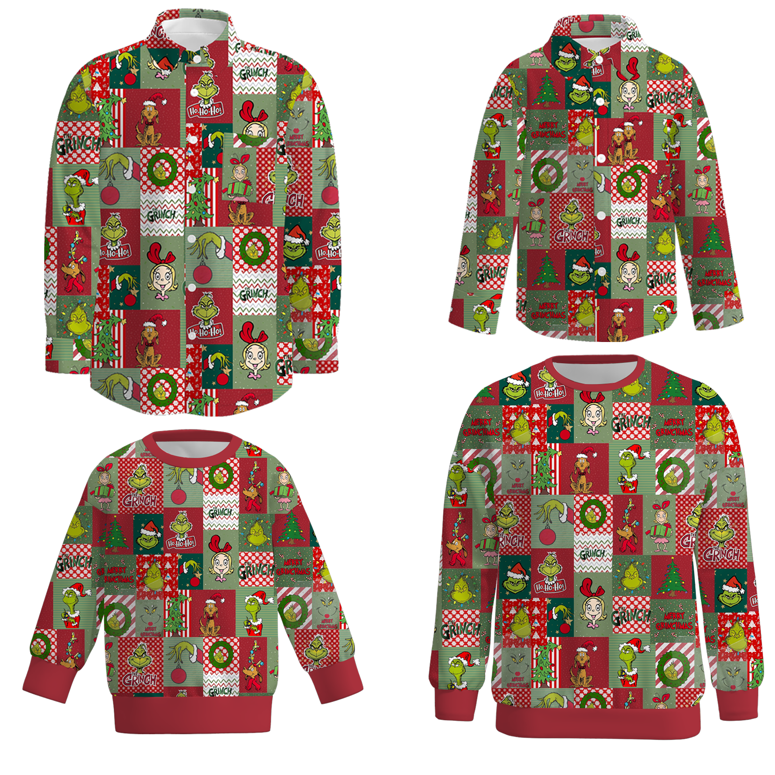 （Pre Order）Family Christmas Cartoon Print Top