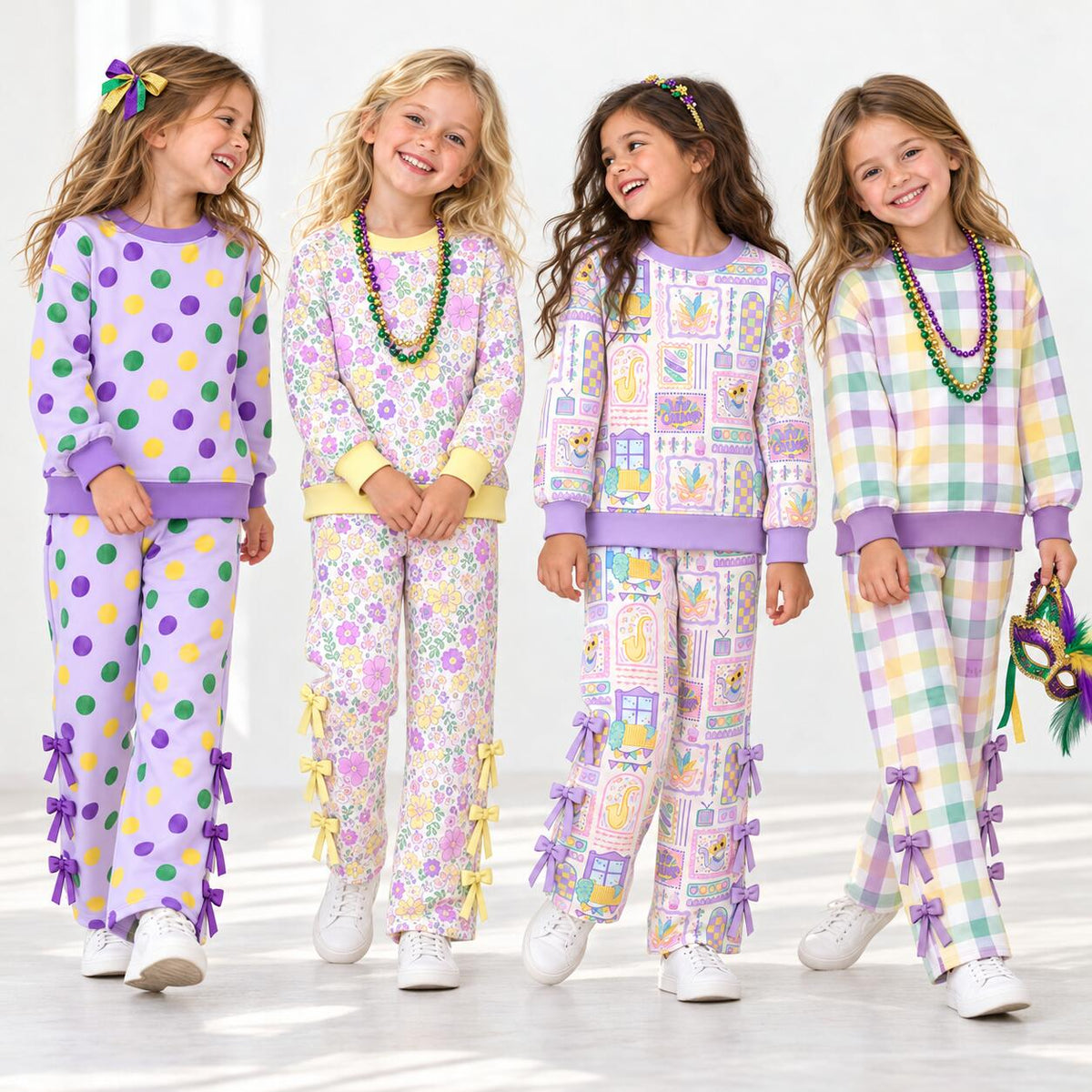 （Weekly Pre-Order）Girls Mardi Gras Print Outfit Set（Ends 10.18）