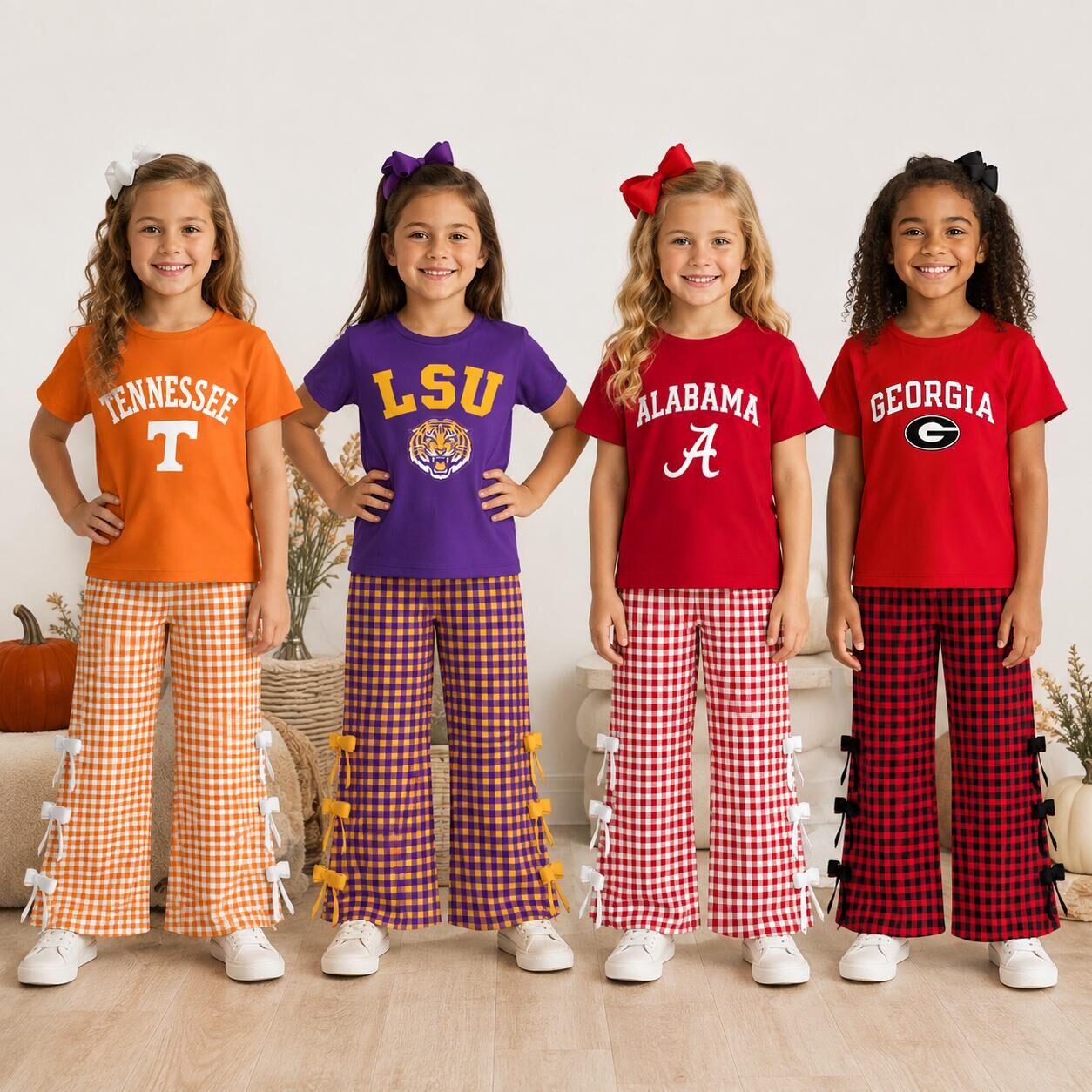 （Weekly Pre-Order）Girls Football Print Bow Outfit Set（Ends 9.13）