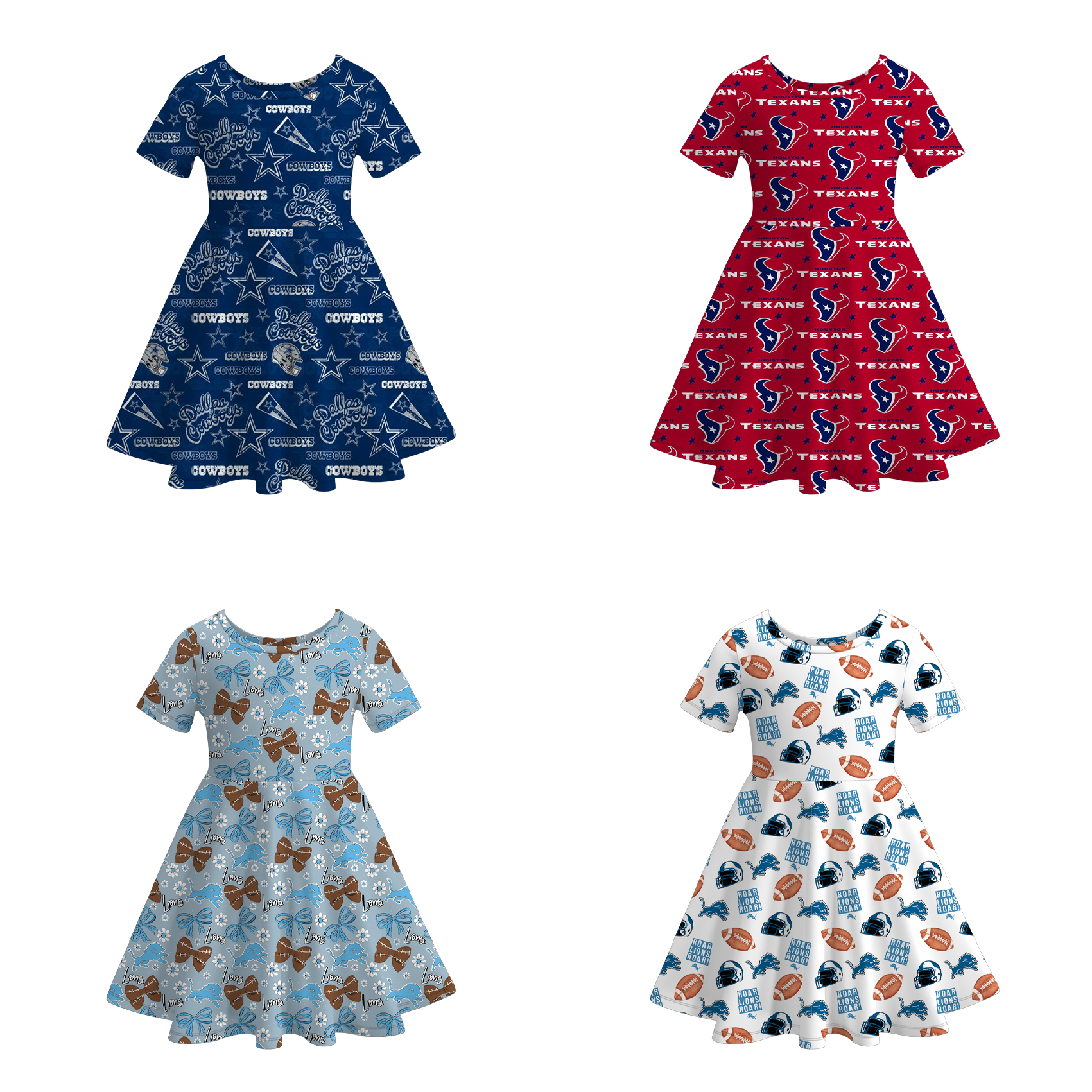 （Pre Order）Girls Summer Football Print Dress