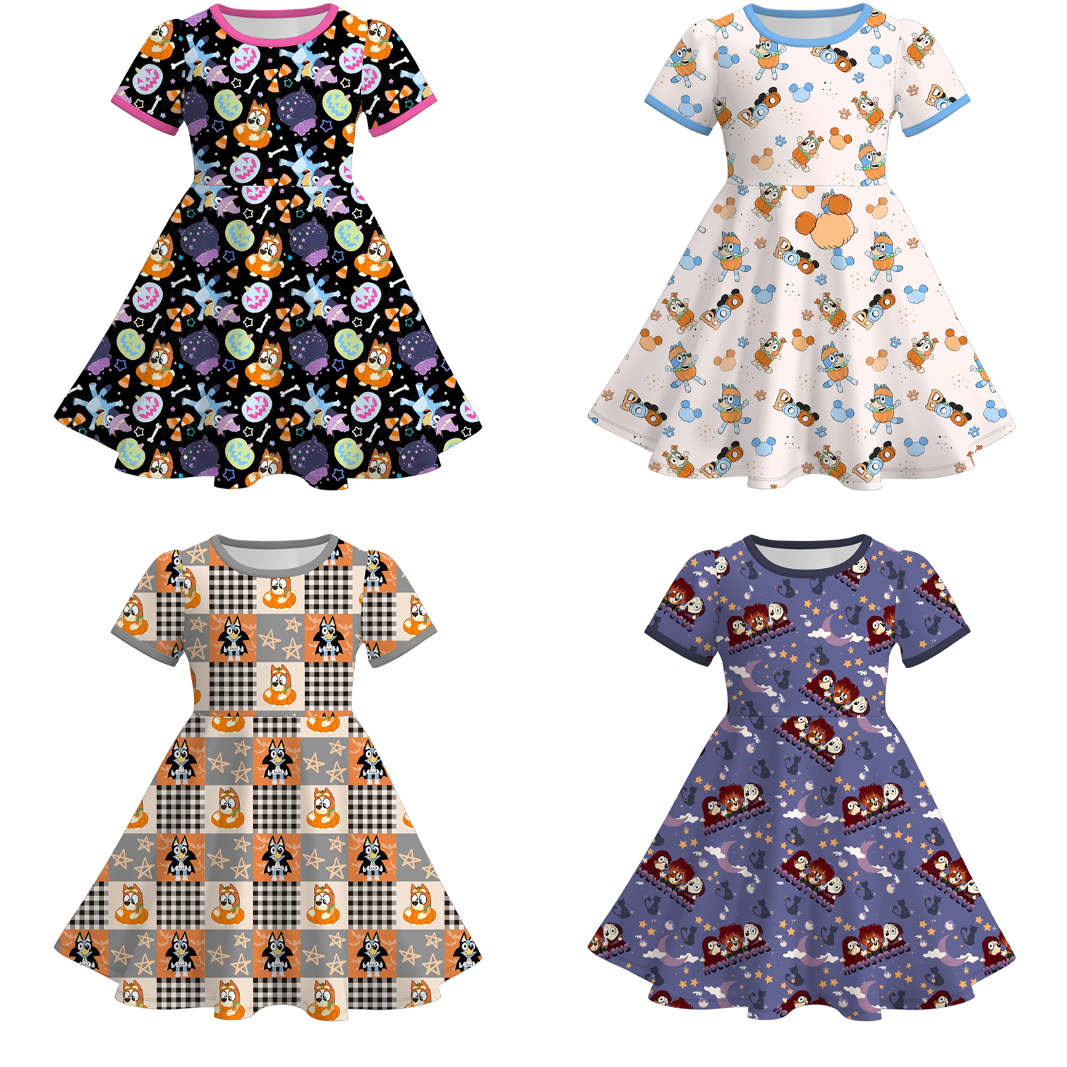（Pre Order）Girls Halloween Cartoon Print Dress