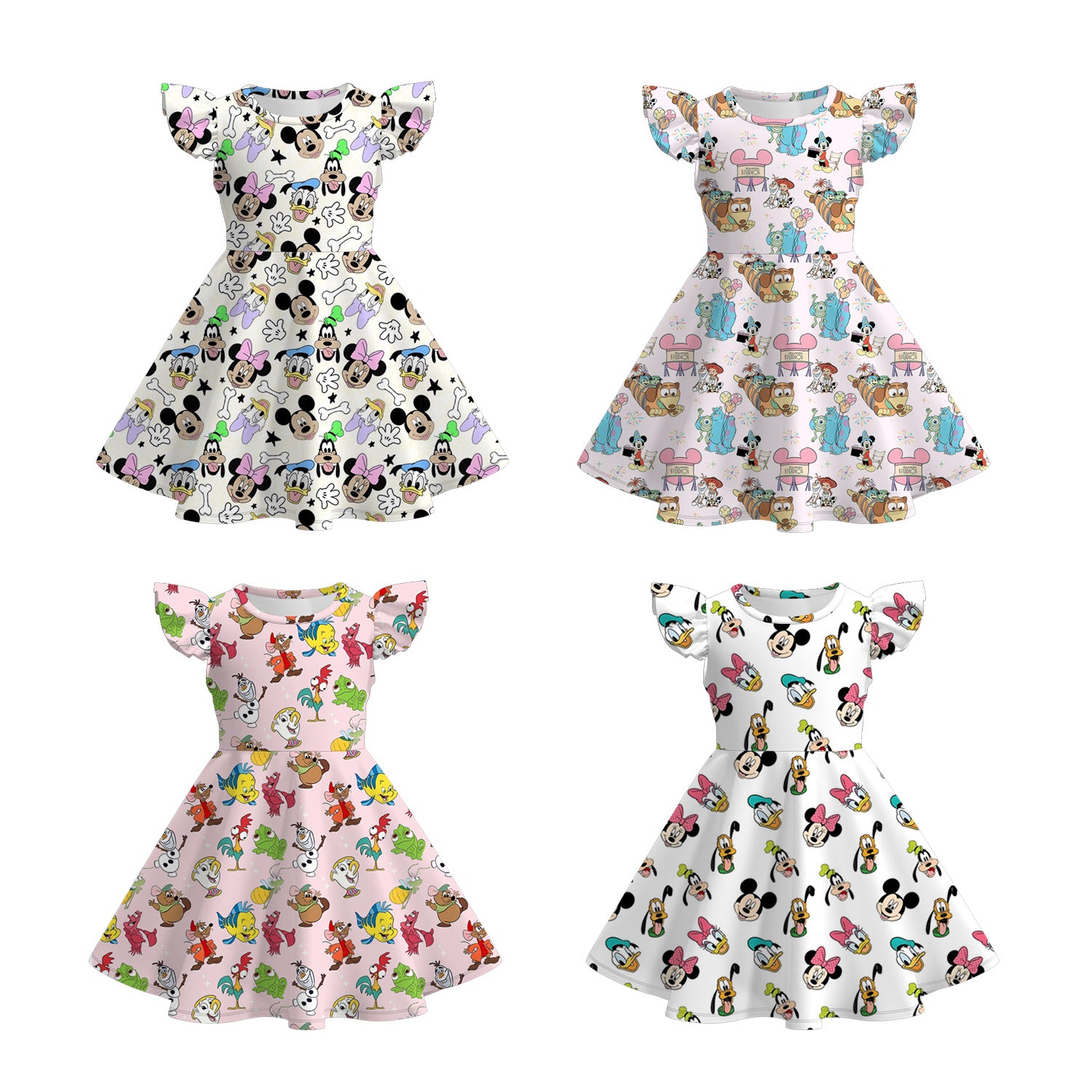 （Pre Order）Girls Spring and Summer Cartoon Print Dress