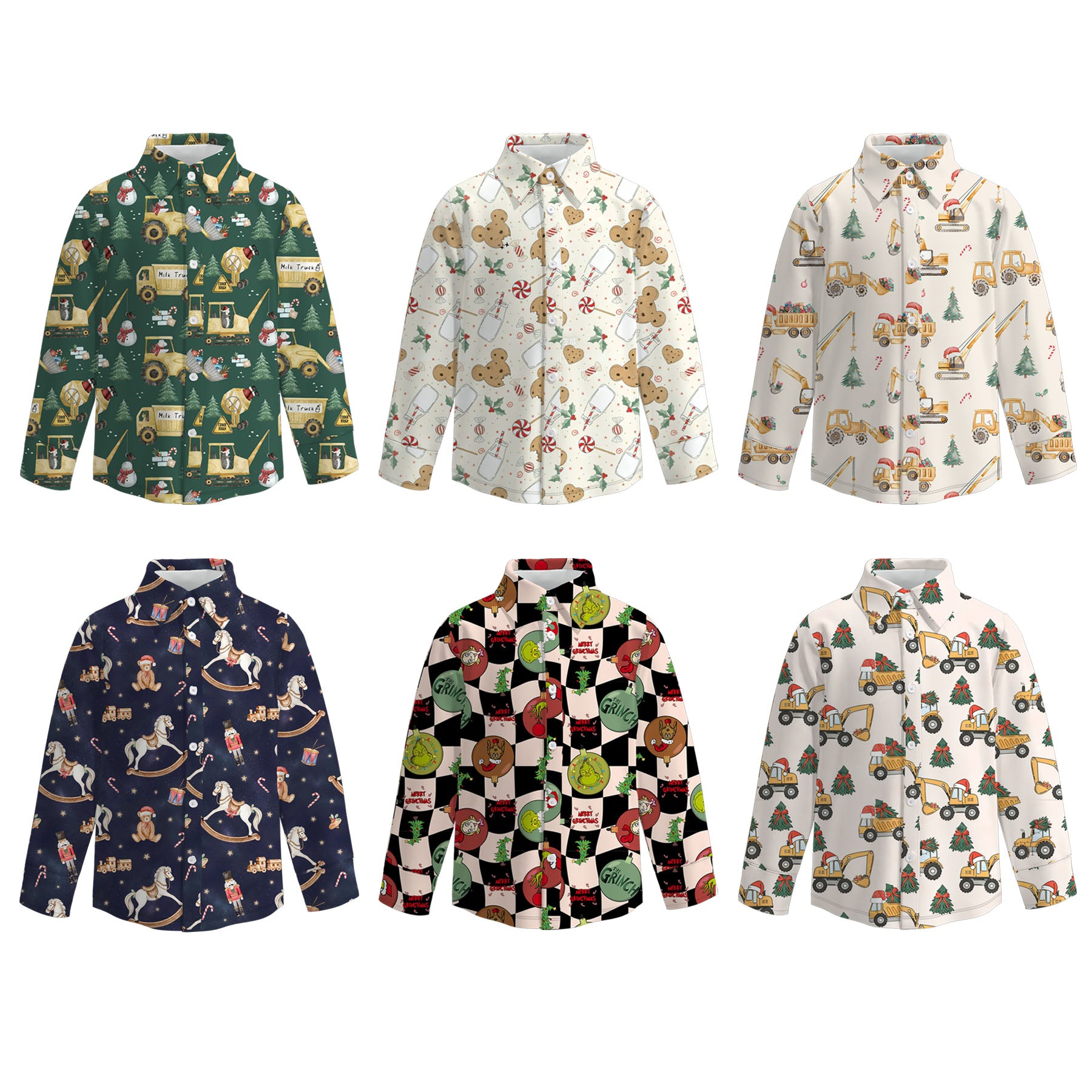 （Pre Order）Boys Fall Print Four-way Stretch Shirt