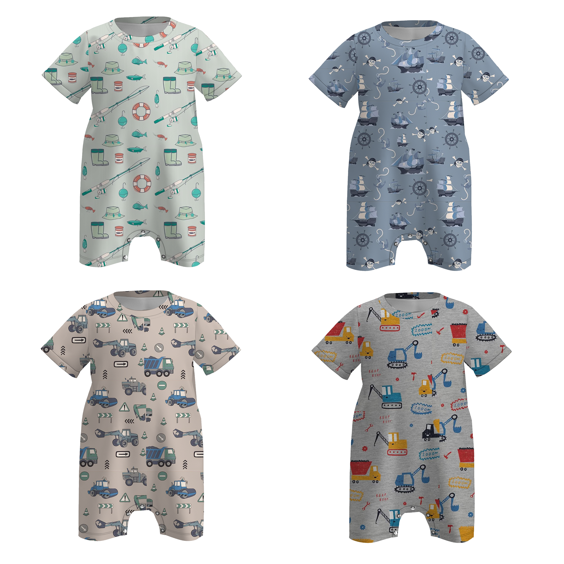 （Pre Order）Toddler Boys Spring and Summer Ship＆Car Print Top