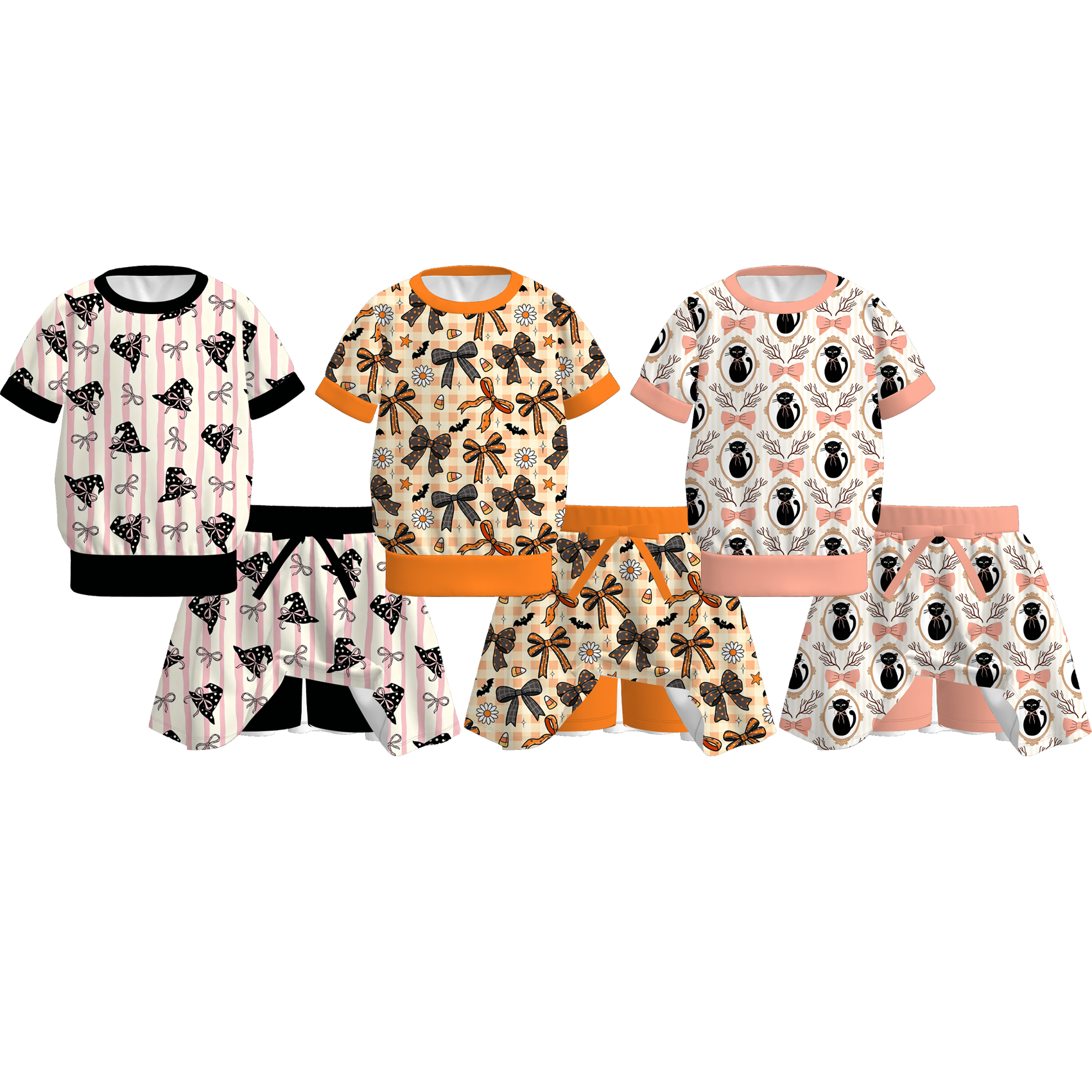 （Pre Order）Girls Halloween Print Skort Set