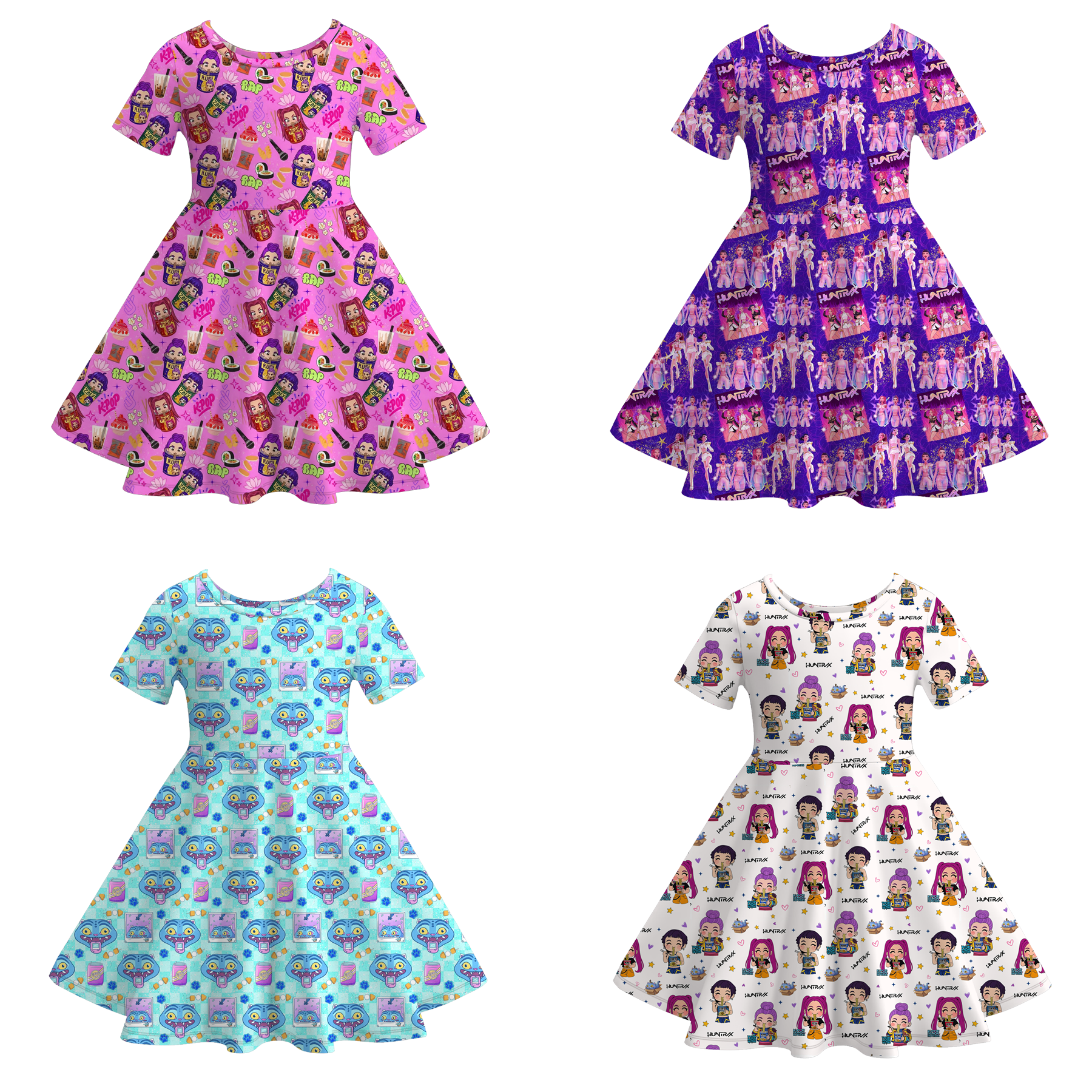 （Pre Order）Girls Spring&Summer Movie Character Print Dress