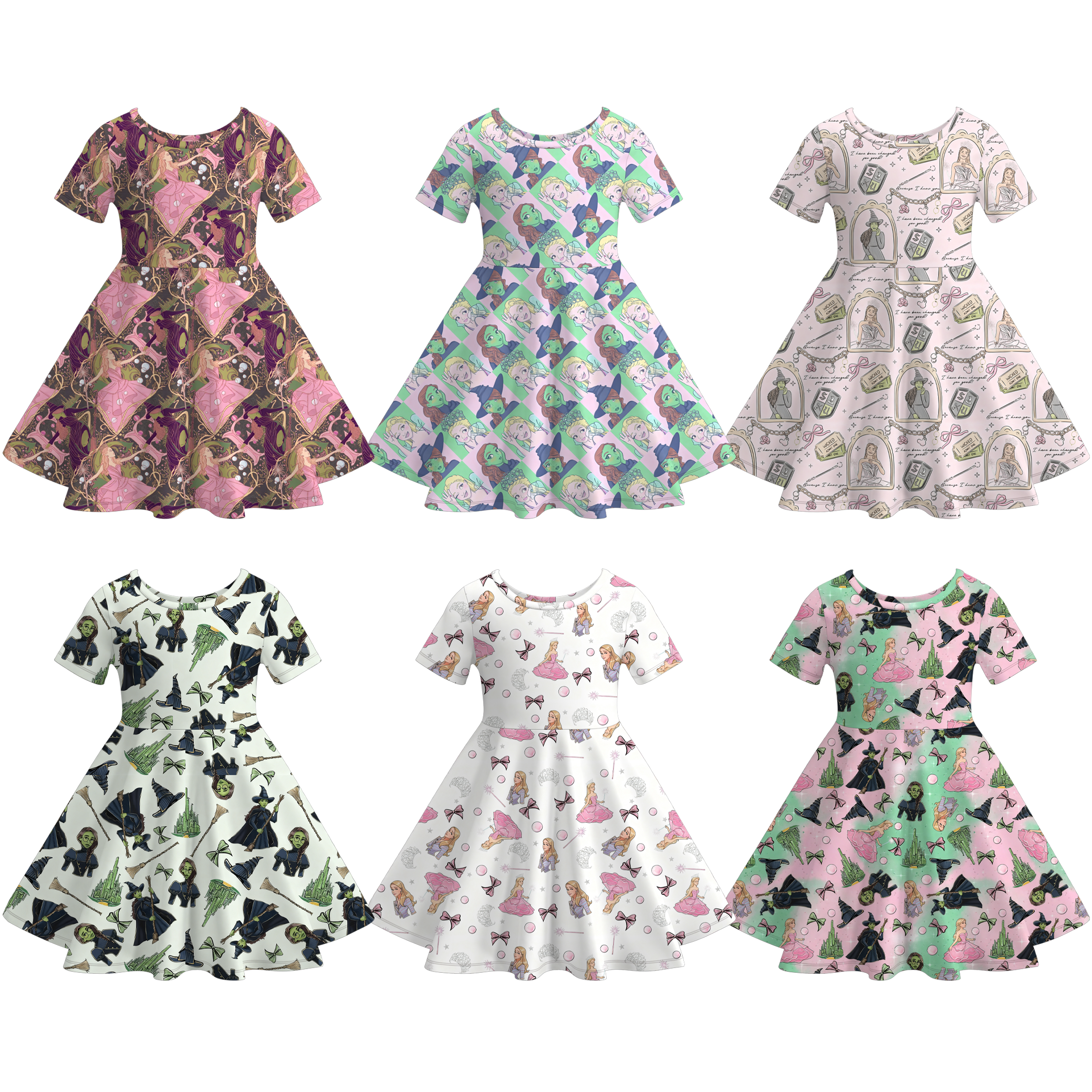 （Pre Order）Girls Spring&Summer Witch Print Dress