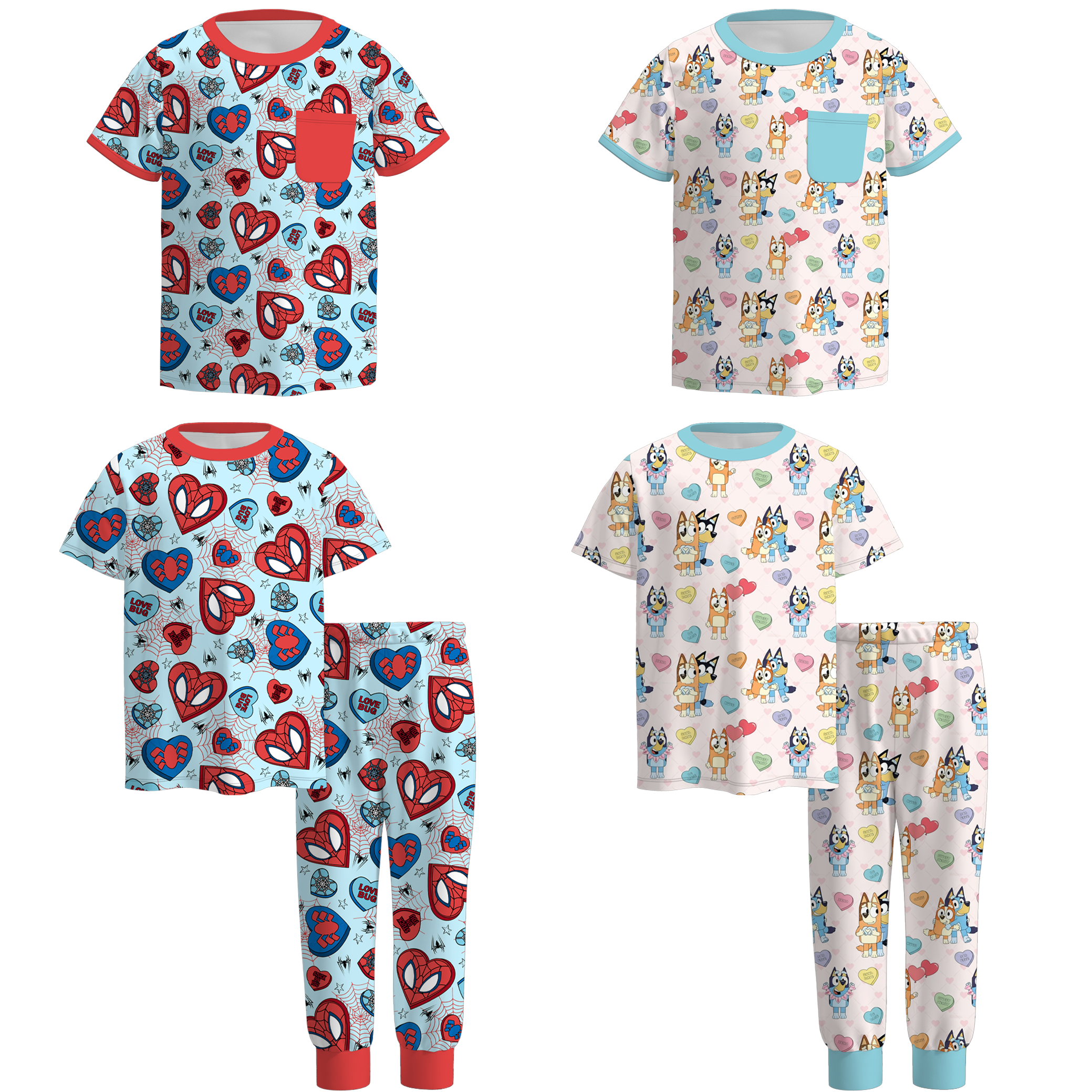 （Pre Order）Siblings Valentine's Day Print Pajamas&Top