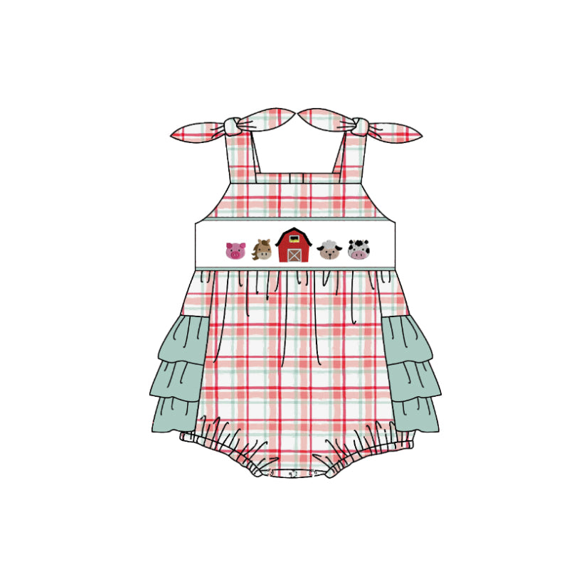 (Pre Order) Summer Farm Smocked Embroided Sibling Ensemble Collection