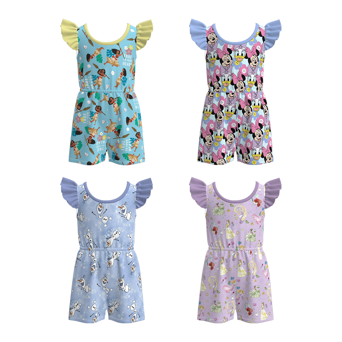 （Pre Order）Girls Spring and Summer Cartoon Print Jumpsuit