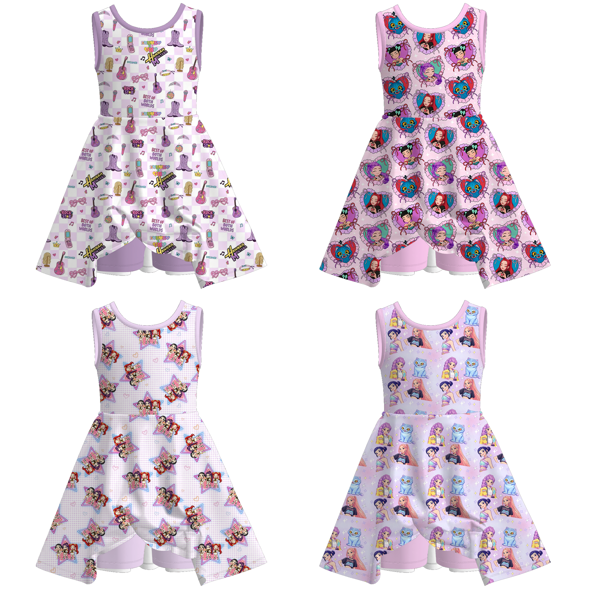 （Pre Order+Prepack Zone）Girls Spring&Summer Movie Character Print Skort Dress