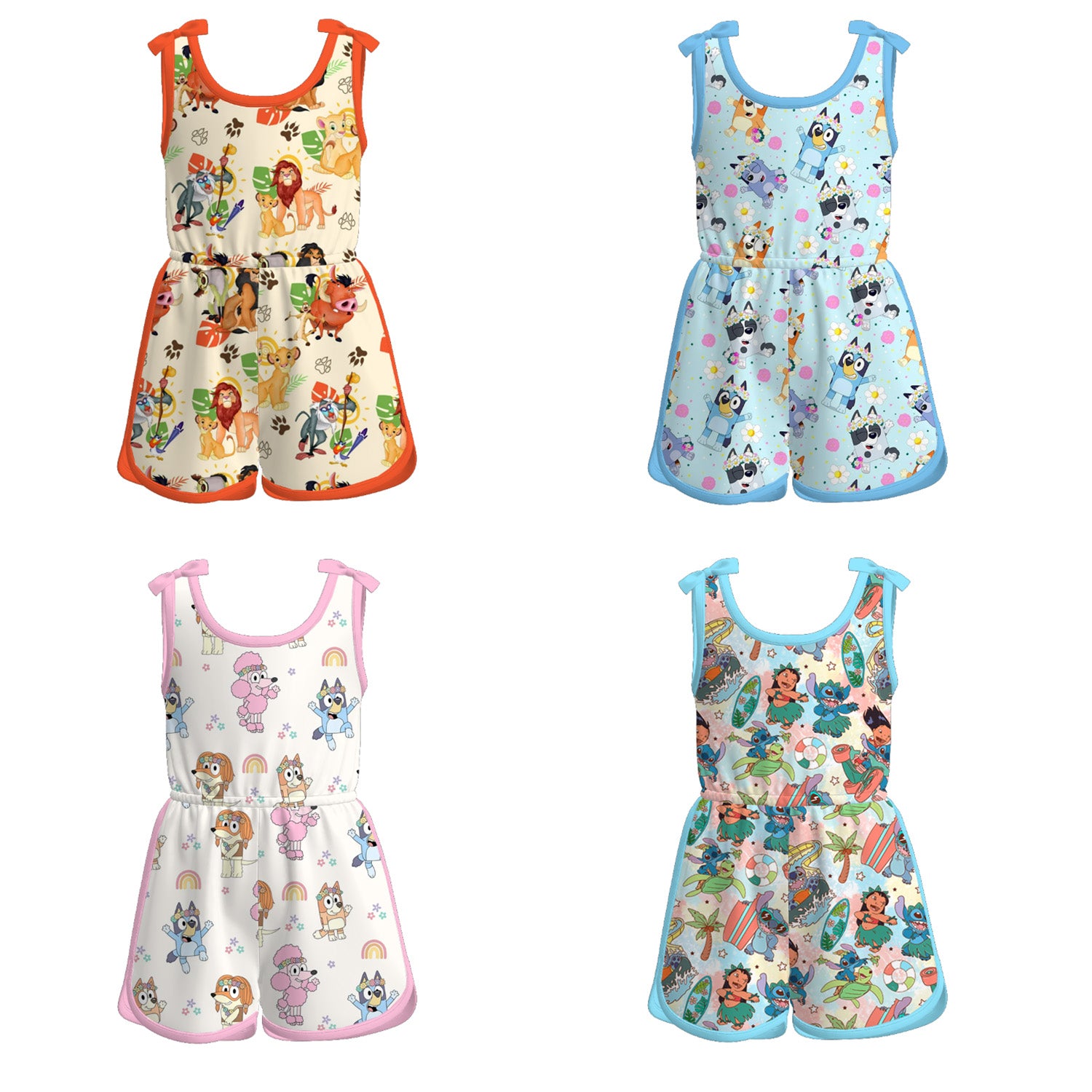 （Pre Order）Girls Spring and Summer Cartoon Print Jumpsuit