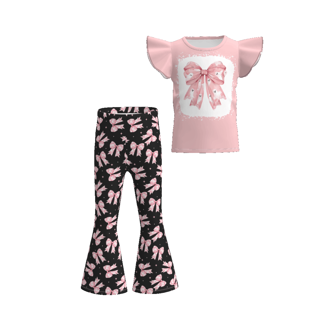 （Pre Order）Girls Halloween Cartoon Print Outfit Set