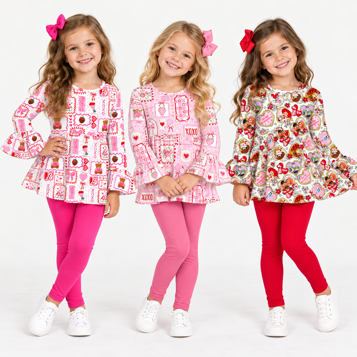 （Weekly Pre-Order）Girls Valentine's Day Print Outfit Set（Ends 11.8）