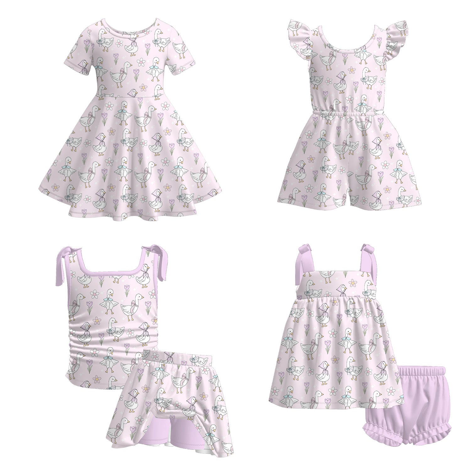 （Pre Order）Sisters Spring and Summer Princess Print Dress,Jumpsuit＆Set
