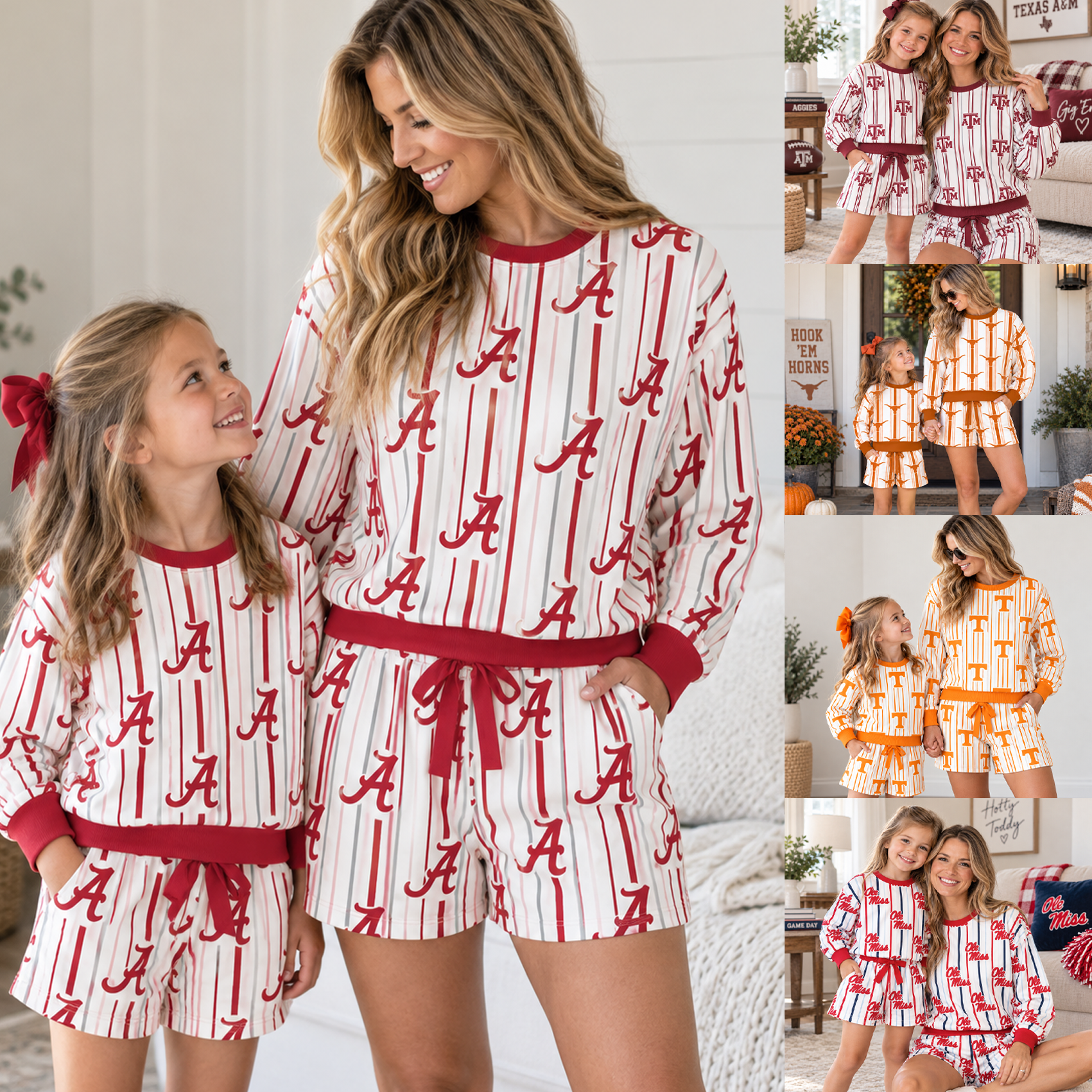 （Weekly Pre-Order）Mommy&Me Football Print Shorts Set（Ends 9.20）