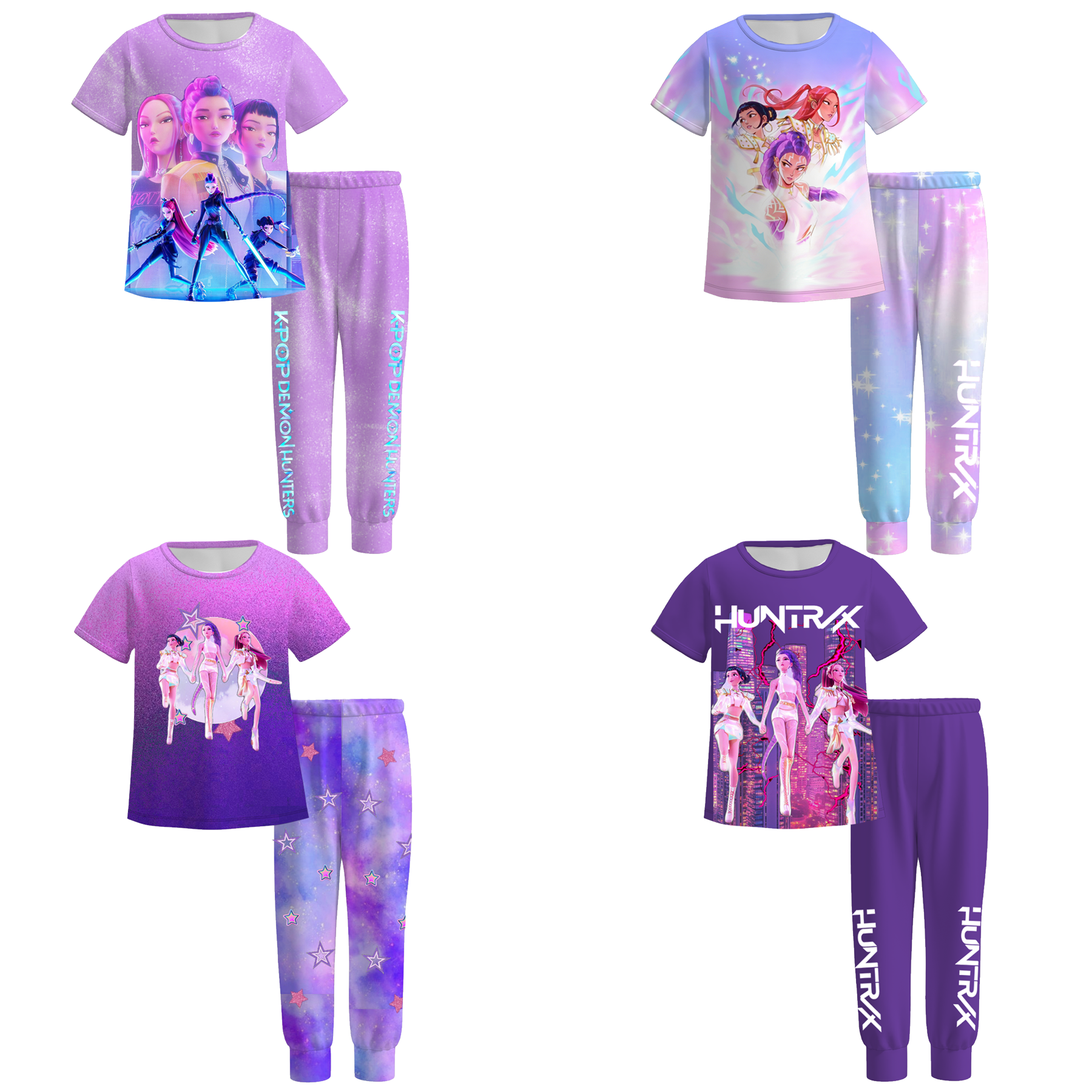 （Pre Order）Girls Spring&Summer Movie Character Print Pajamas